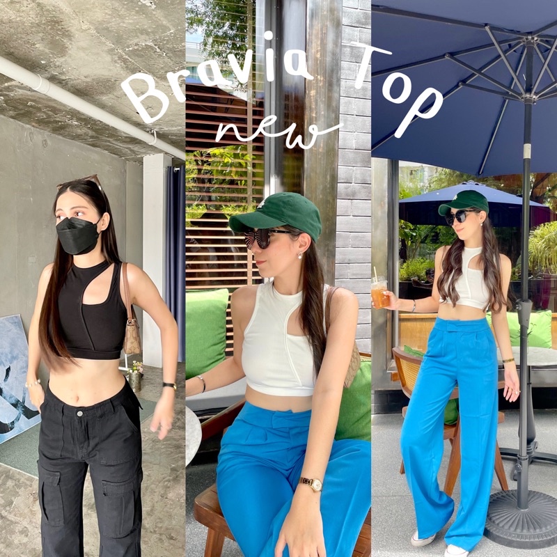 🥐Bravia Top🥐 เสื้อครอปสายฝอ ดีเทลเปิดไหล่ สวยมากกก พร้อมส่ง2สี