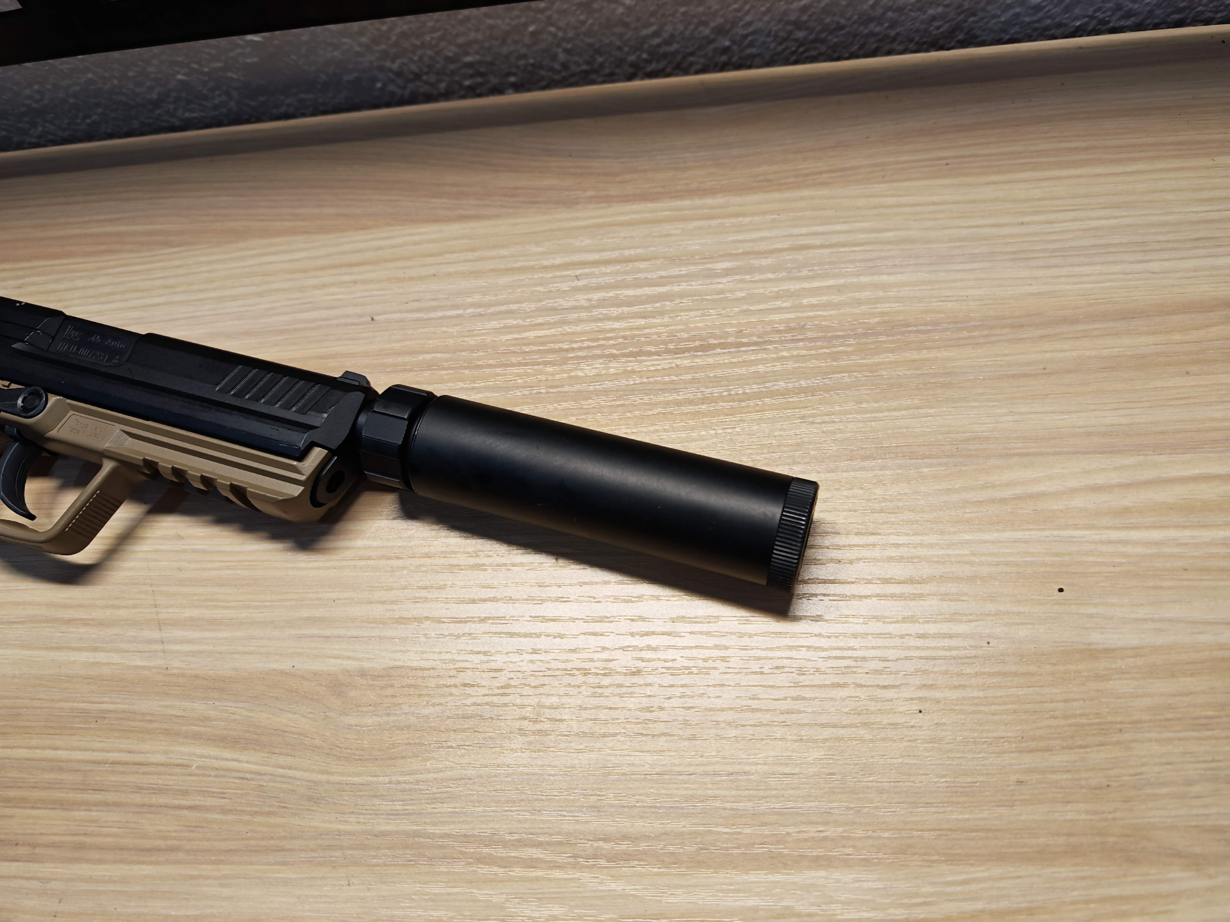 Tokyo Marui HK45 Tactical Two Tone + เก็บเสียง GBB BB Gun บีบีกัน แบบแก๊ส ปืนอัดลม มือสอง Airsoft Gun