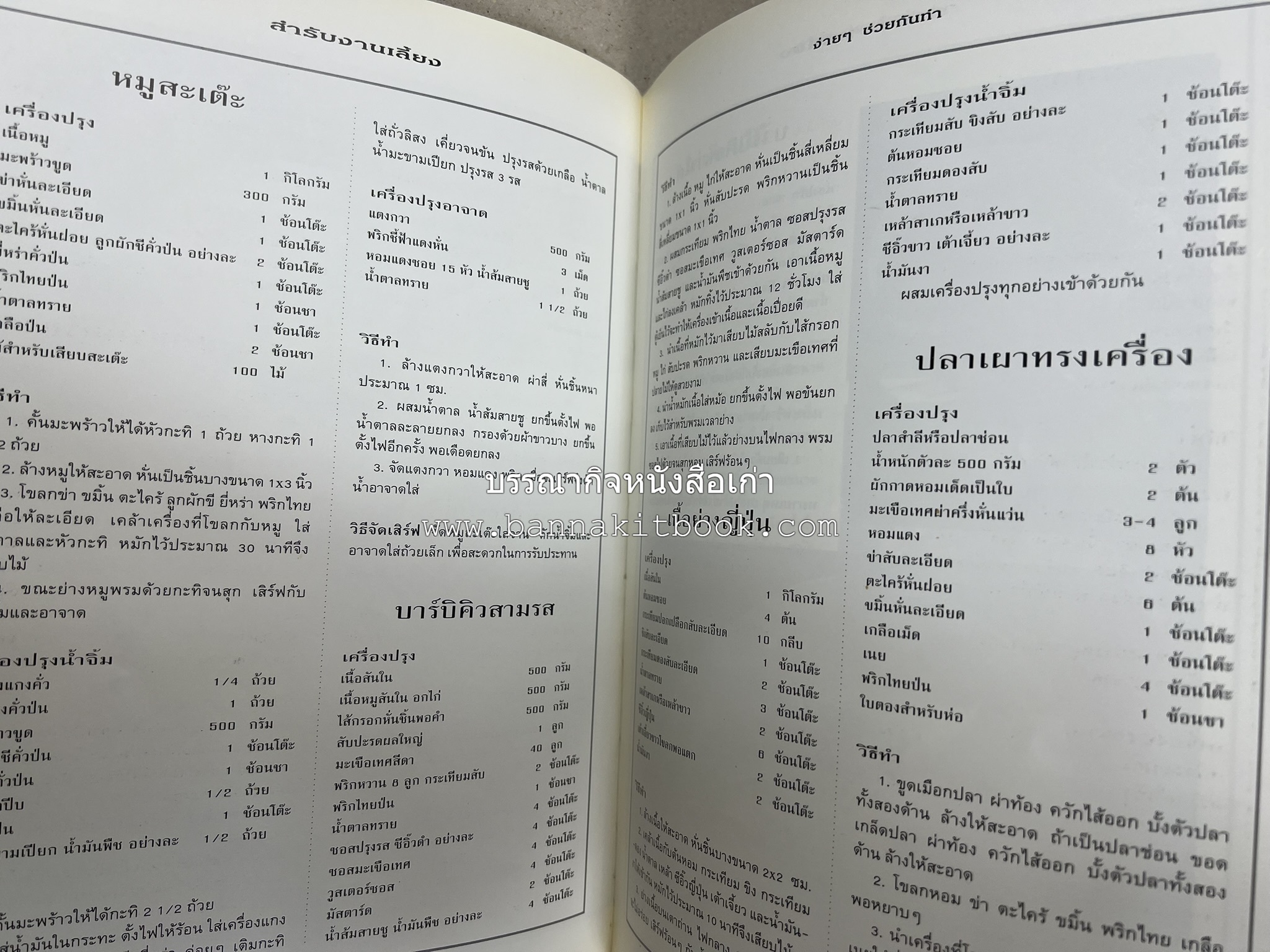สำรับงานเลี้ยง (มื้อเย็น) โดย : อาจารย์ศรีสมร คงพันธุ์.