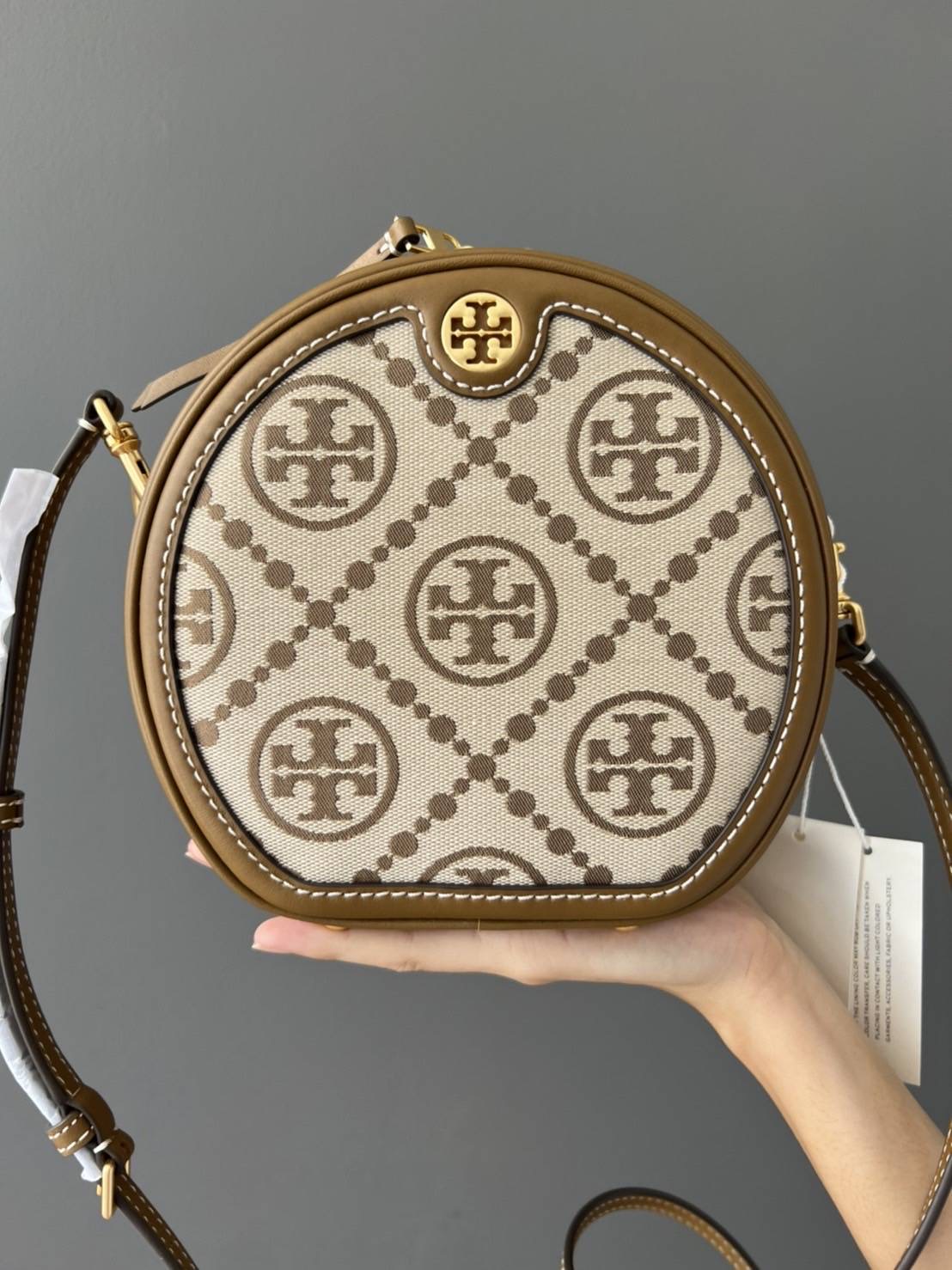 New Tory Burch T monogram jacquard circle bag