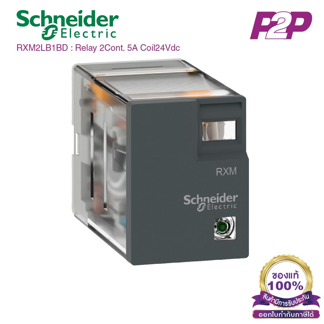 RXM2LB1BD : 2 คอนแทค 5A 24VDC - Schneider Relay รีเลย์ by pik2pak.com