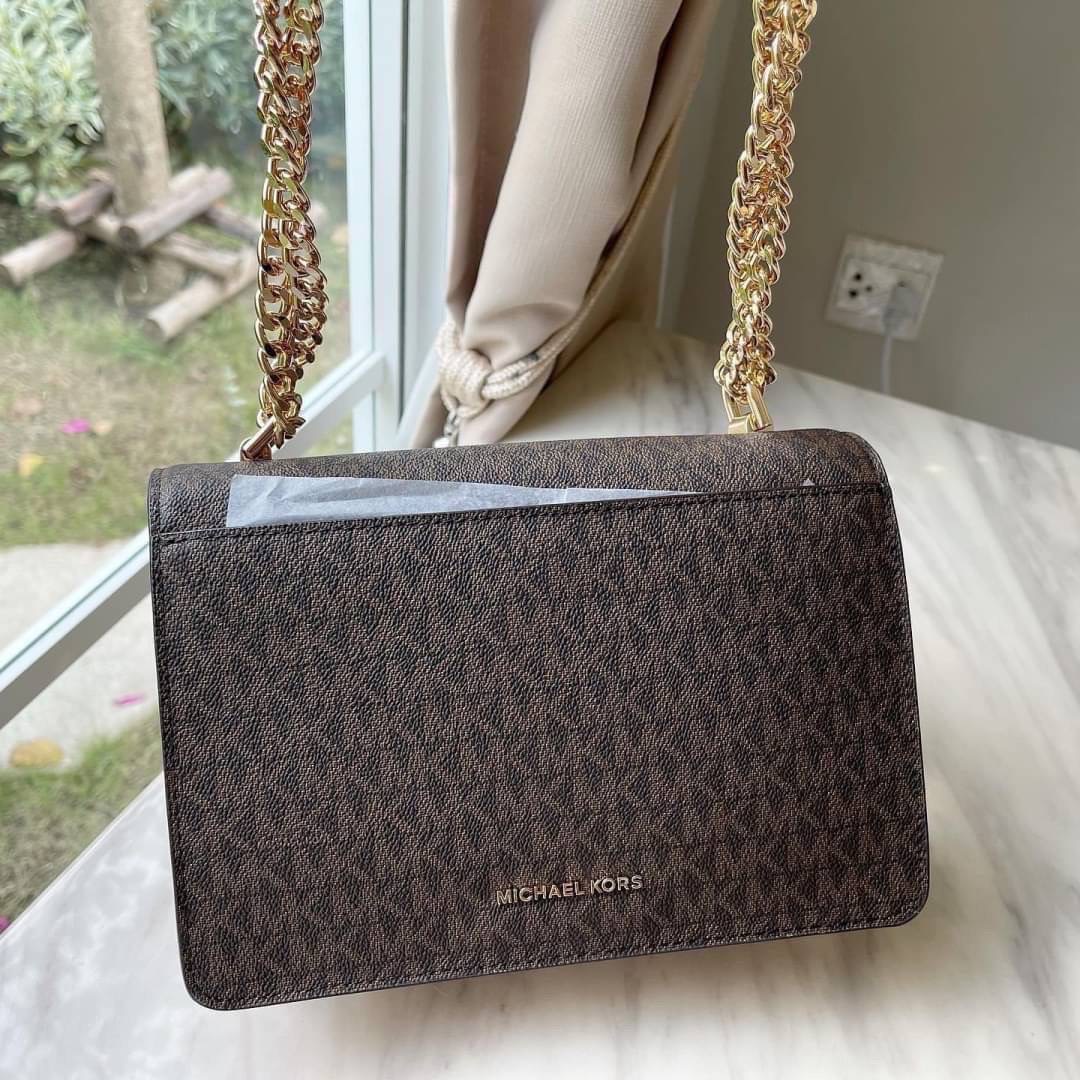 New MICHAEL Michael Kors Jade Logo Shoulder Leather Bag