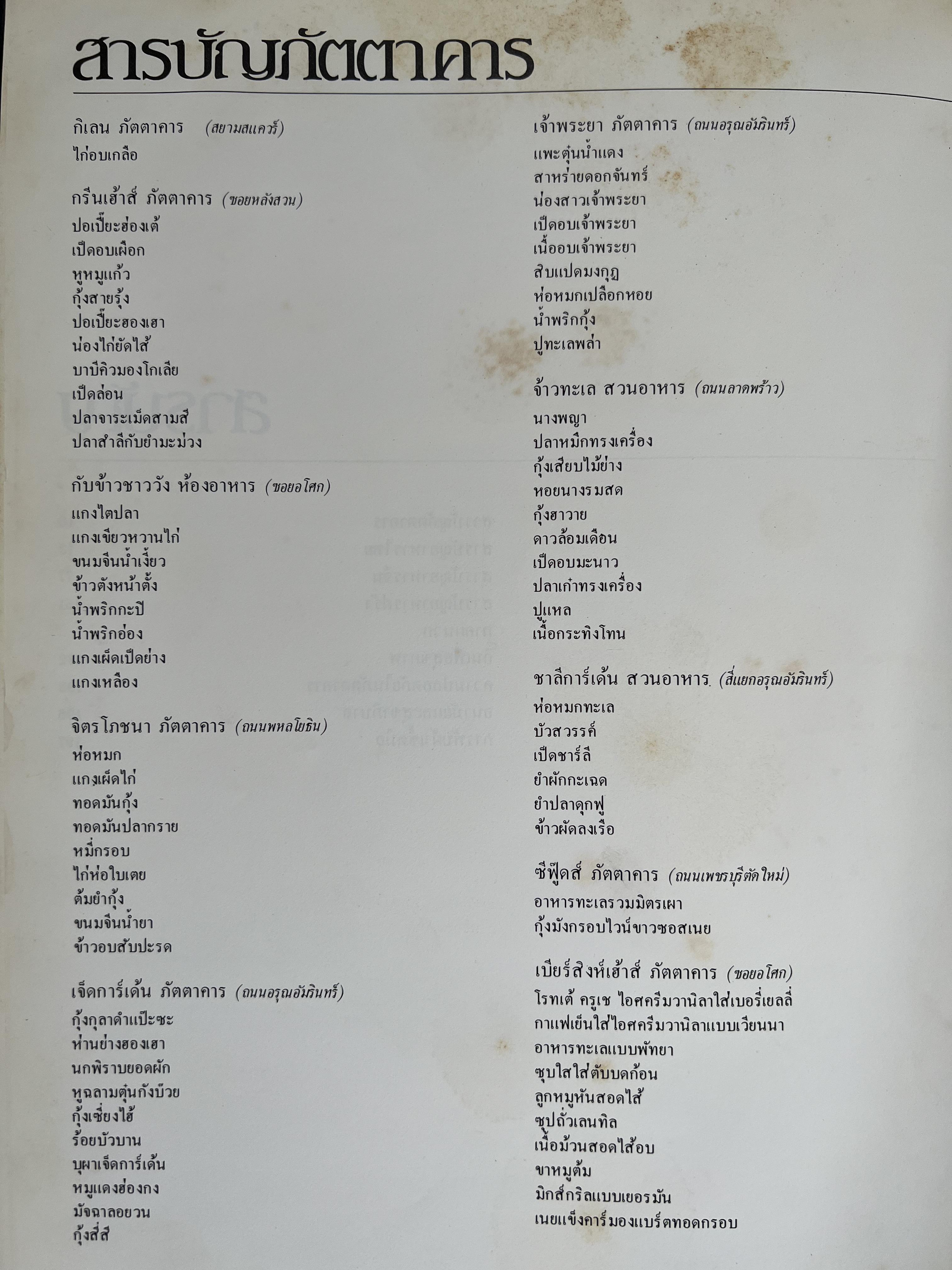 ตำราอาหารภัตตาคาร โดย : อาจารย์ศรีสมร คงพันธุ์ อาจารย์มณี สุวรรณผ่อง อาจารย์จันทร ทศานนท์.