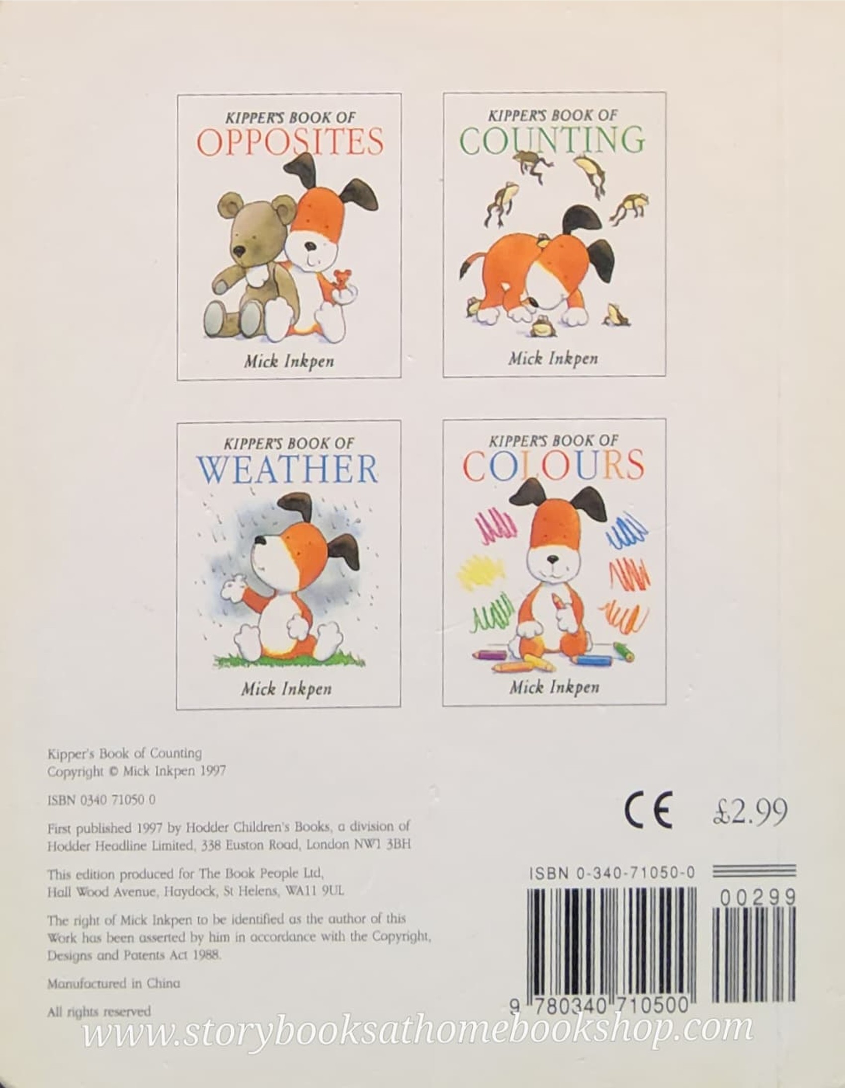 BOARD BOOK** 🍅🍅KIPPER'S BOOK OF COUNTING BY MICK INKPEN