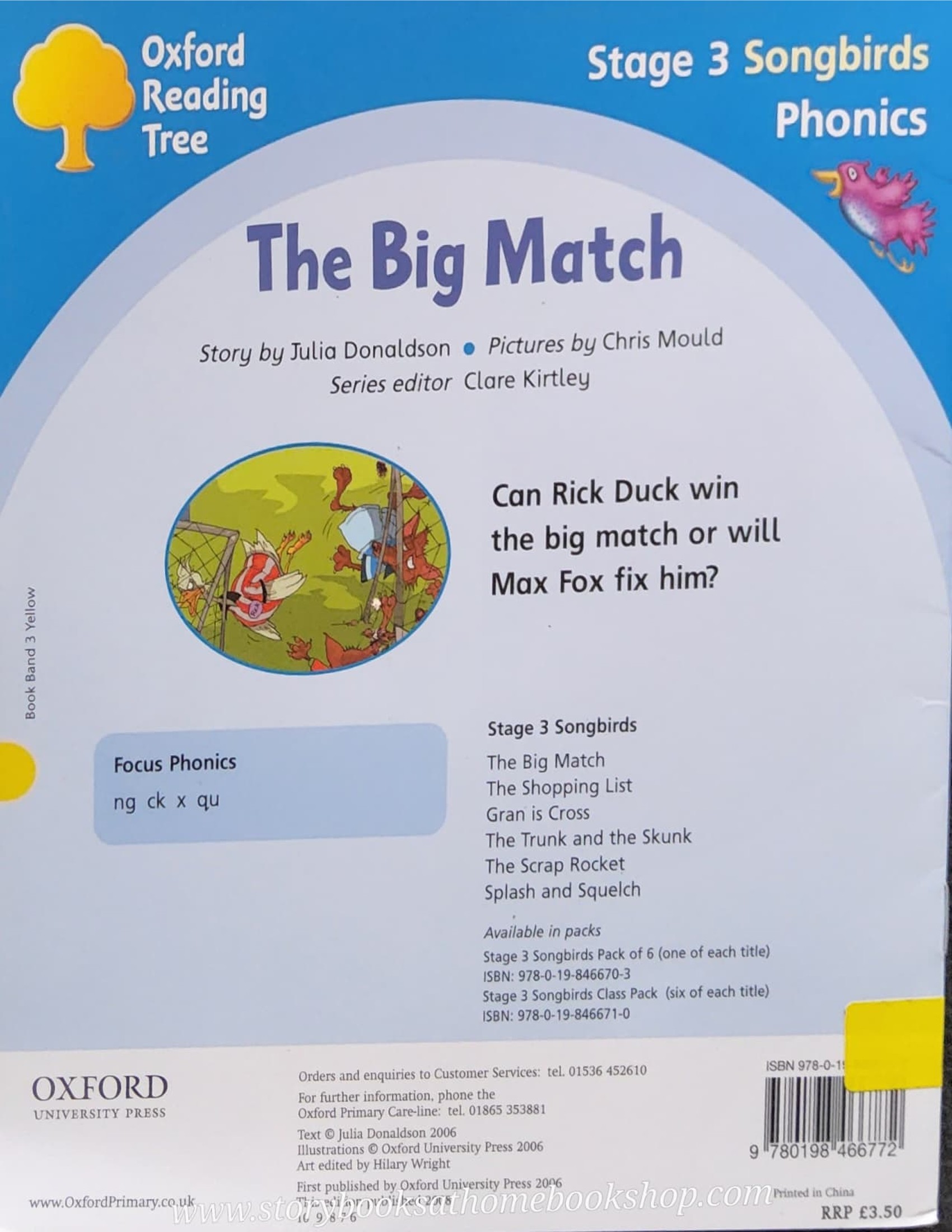 หนังสือนิทานปกอ่อน** 🍅🍓OXFORD READDING TREE SONGBIRDS PHONICS: THE BIG MATCH BY JULIA DONALDSON