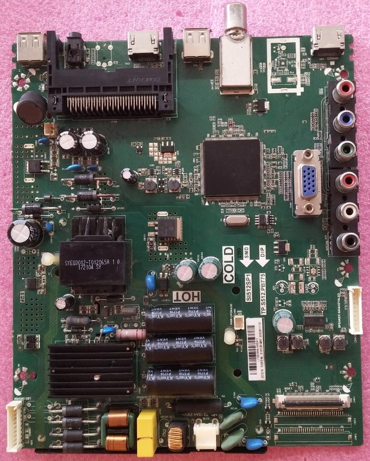 เมนบอร์ดทีวี ทีซีแอล TCL ของแท้ถอดจากเครื่อง รุ่น LED43D2920 พาร์ท TP.S512.PB775