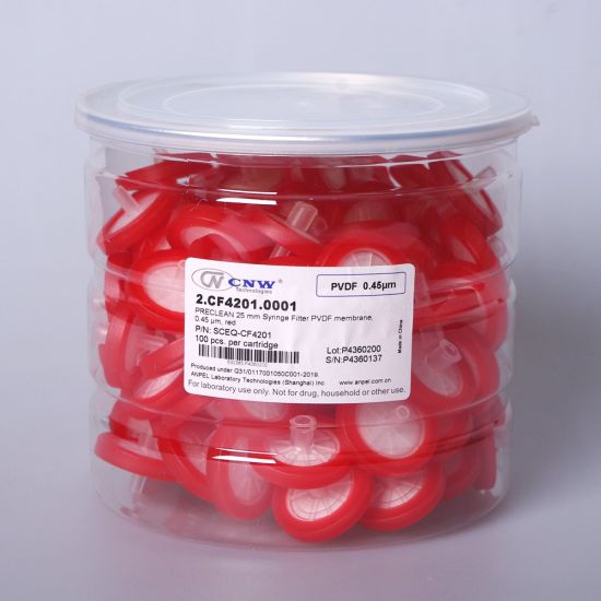 25mm. 0.45um PVDF Syringe filter (Hydrophobic) (100/pk) P/N 2.CF4201.0001