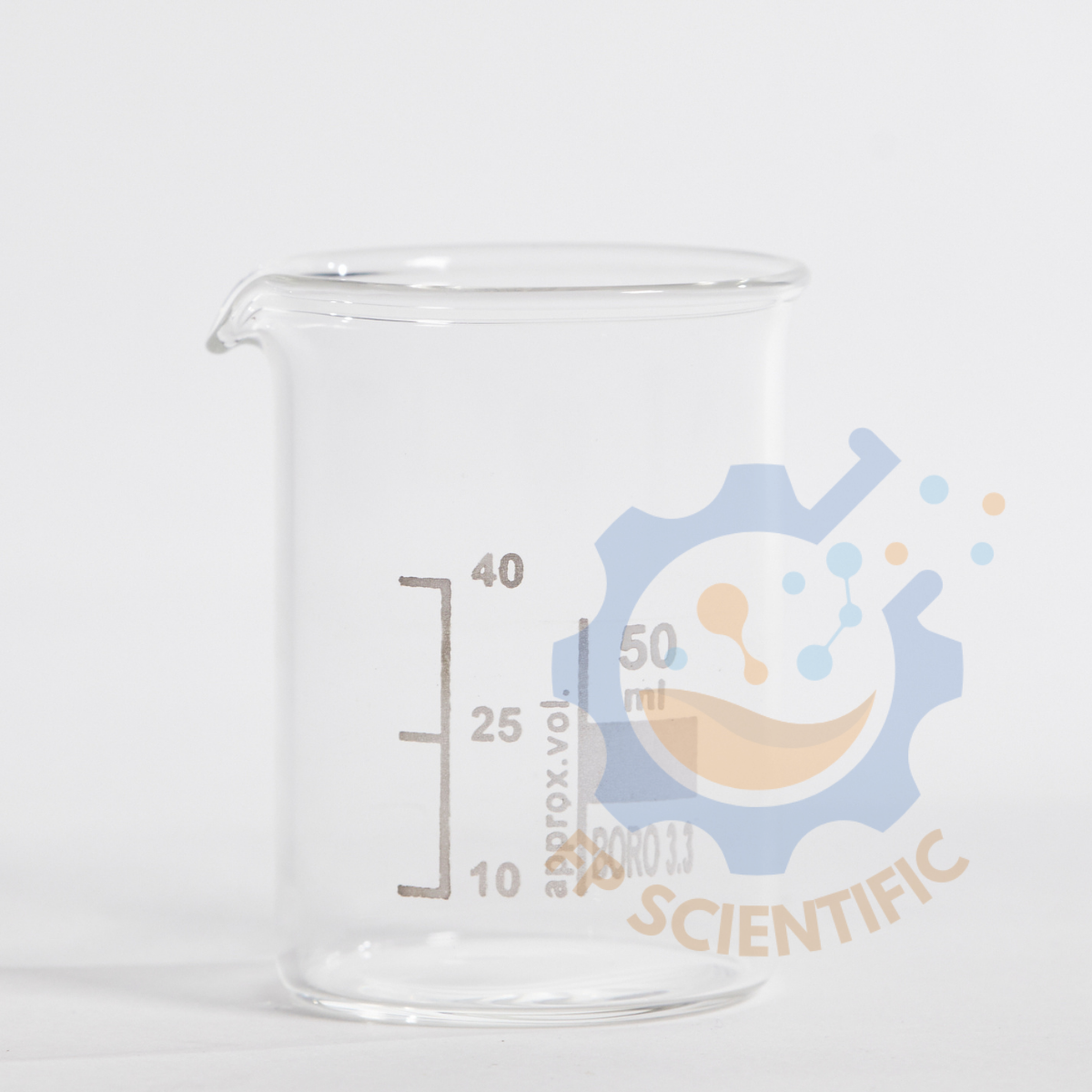 บีกเกอร์แก้ว Beaker เกรด BORO 3.3 (made in germany) เครื่องแก้ววิทยาศาสตร์ ขนาด 50 ml