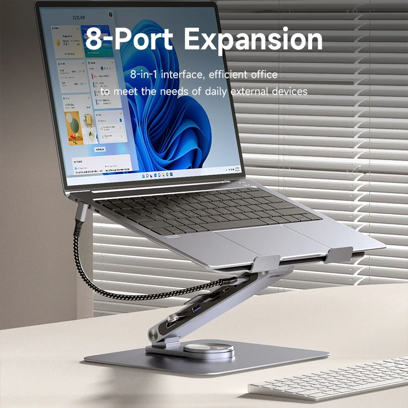 Hagibis LTP01H Laptop Stand with Multifunction adapter HDMI SDcard Aux USB C PD
