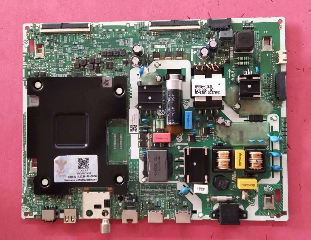 วันบอร์ดทีวีซัมซุง/เมนบอร์ดทีวีซัมซุง/วันบอร์ดทีวีซัมซุง (Oneboard TV Samsung) อะไหล่แท้/มือสองพร้อมใช้งาน พาร์ทBN96-50973D:BN96-51660E ใช้กับรุ่นUA55TU7000KXMR :UA55TU7000KXXT