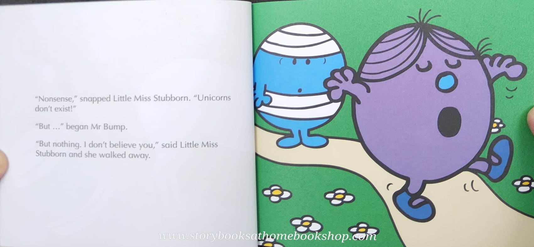 หนังสือ Bestseller Small book** **หนังสือนิทานปกอ่อน** 👉LITTLE MISS&MR.MEN👍 🍅🍅LITTLE MISS STUBBORN AND THE UNICORN by Roger Hargreaues ปกกริทเตอร์