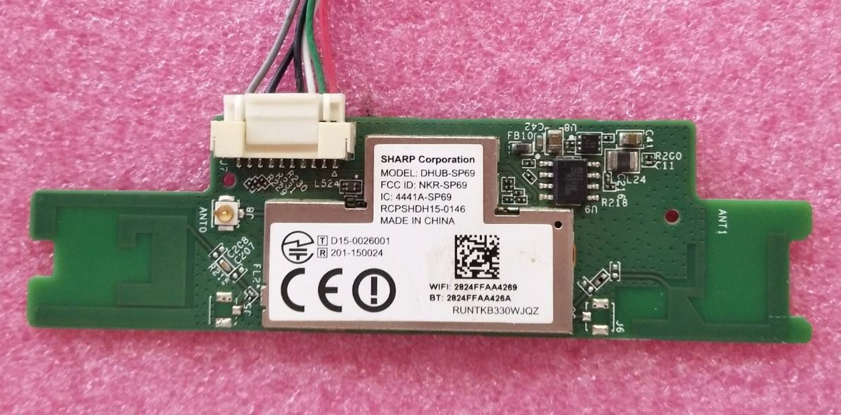 ตัวรับสัญญาณWifi SHARP(ชาร์ป) ของแท้ถอดจากเครื่อง รุ่น LC-45LE580X พาร์ท RUNTKB330WJZ