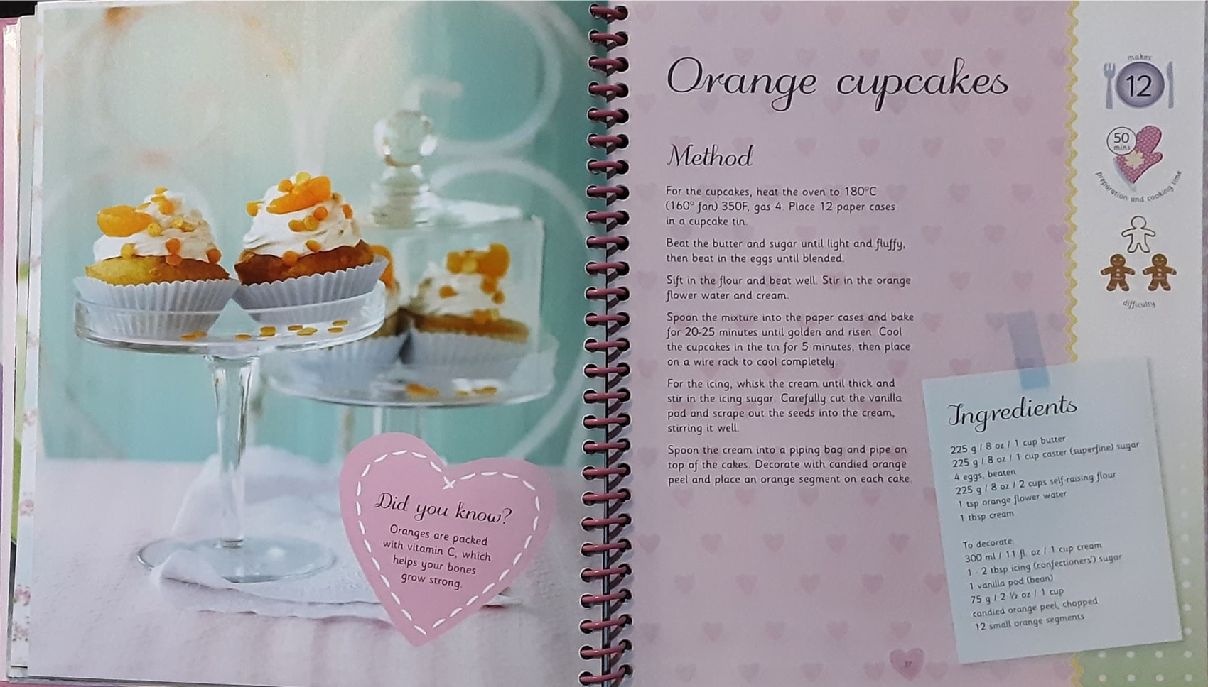 Cookery Book หนังสือกิจกรรม ทำอาหาร ภาษาอังกฤษ 🍅🍓Cupcake Book for Girls/Used สภาพ 80-90%