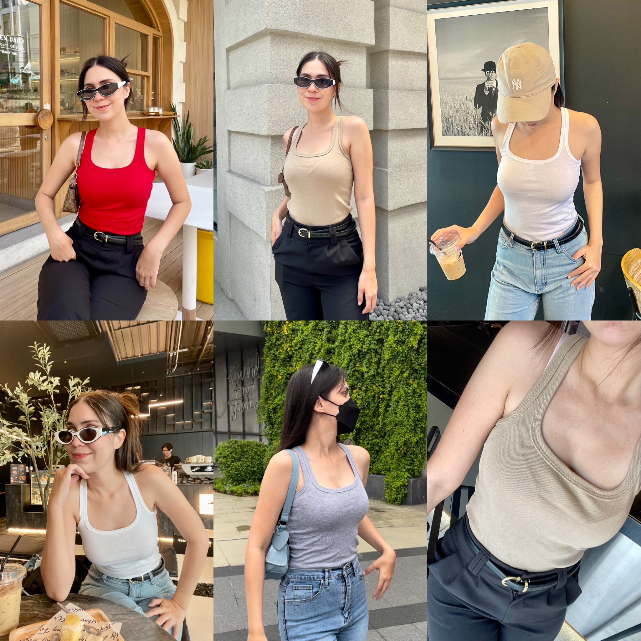 🍒Sunday TankTop🍒 เสื้อกล้ามตัวยาว 10 สี สวยคลาสสิก ผ้าคอตตอน