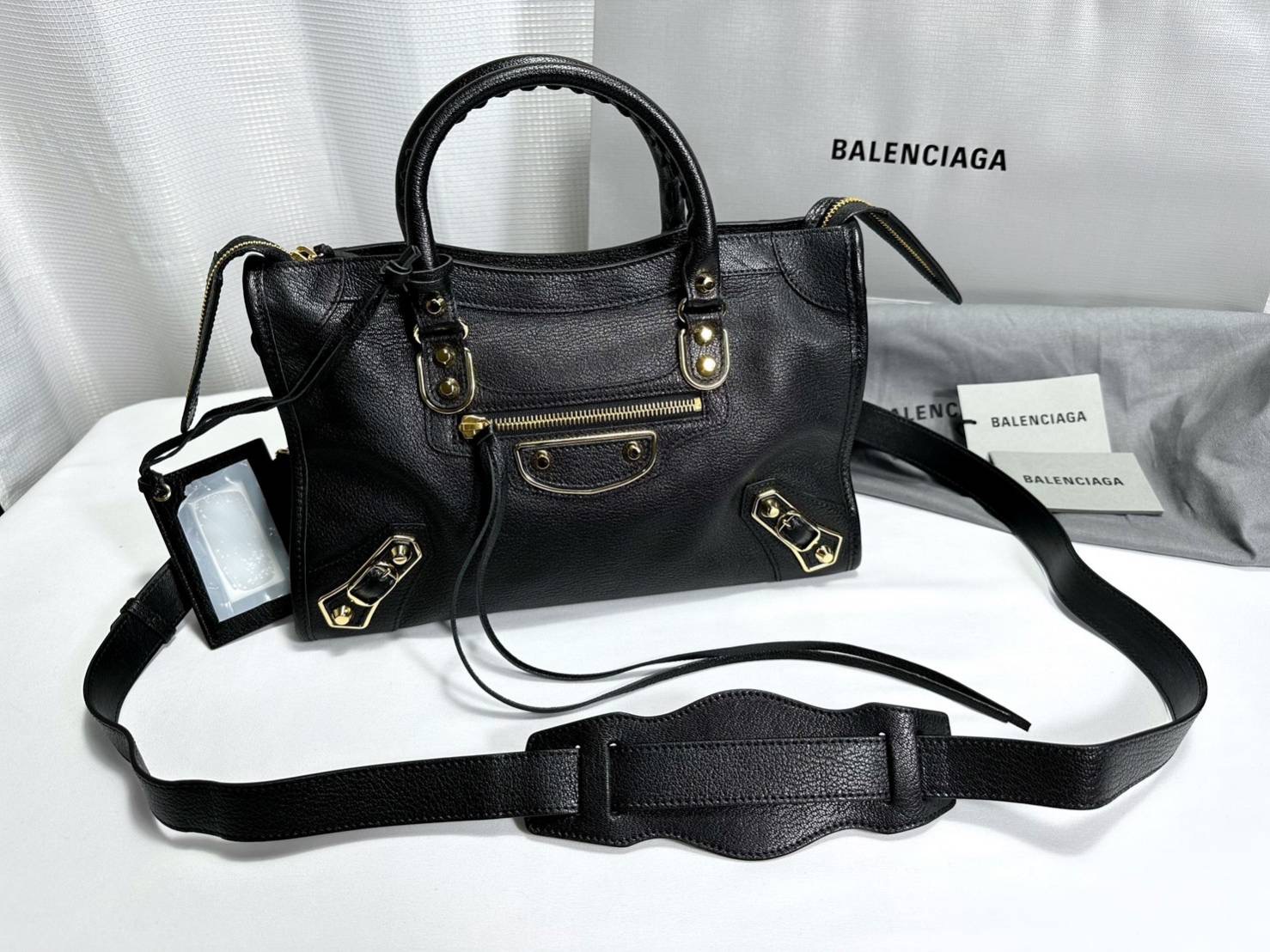 New Balenciaga Classic City Small Bag / ดำ อะไหล่ทอง Size 30 * 18cm * 10cm อุปกรณ์ การ์ด ถุงผ้า copyบิลยุโรป