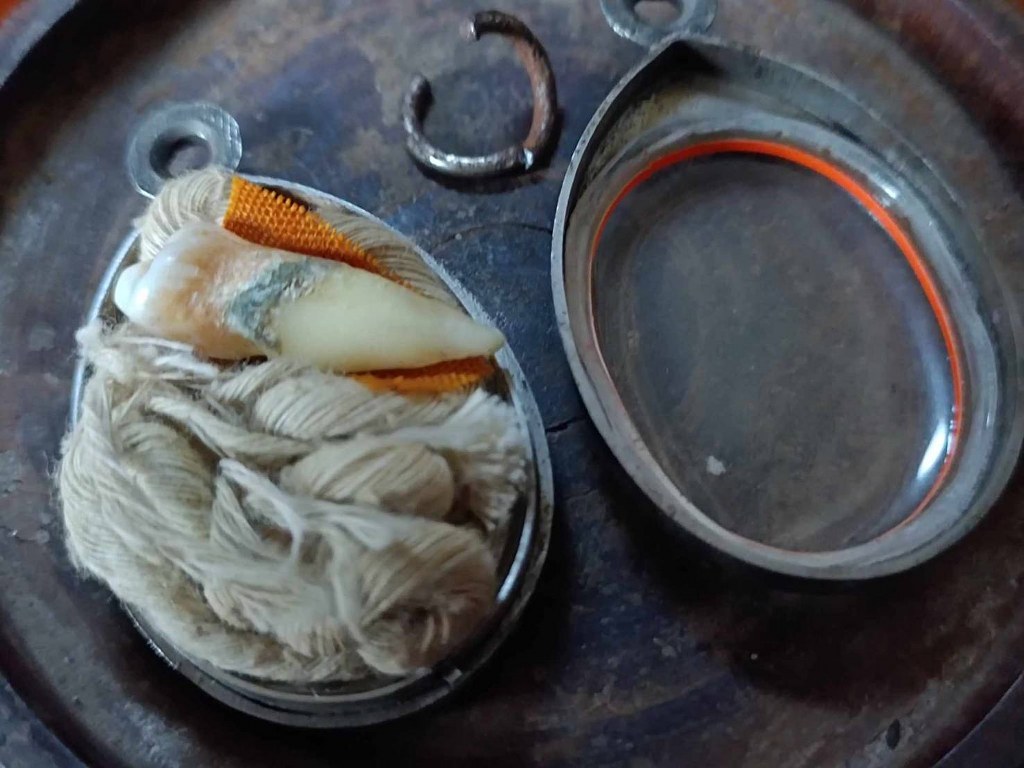 พระทันตธาตุ ครูบาบุญมา วััดบ้านฮวก ต.ภูซาง จ.พะเยา ได้มาจากคุณจักรกฤษณ์ฯ อายุ 45 ปี ได้รับมาจากคุณพ่ออีกทอดหนึ่ง ชื่อสุงเกิด เสียชีวิตเมื่่อ พ.ศ. 2558 ลุงเกิดมีอาชีพ ตำรวจเก่า ใน อ.ภูซาง ท่านเป็นลูกศิษย์คูบาบุญมา ได้รับพระทันตธาตุมาในปี 2548