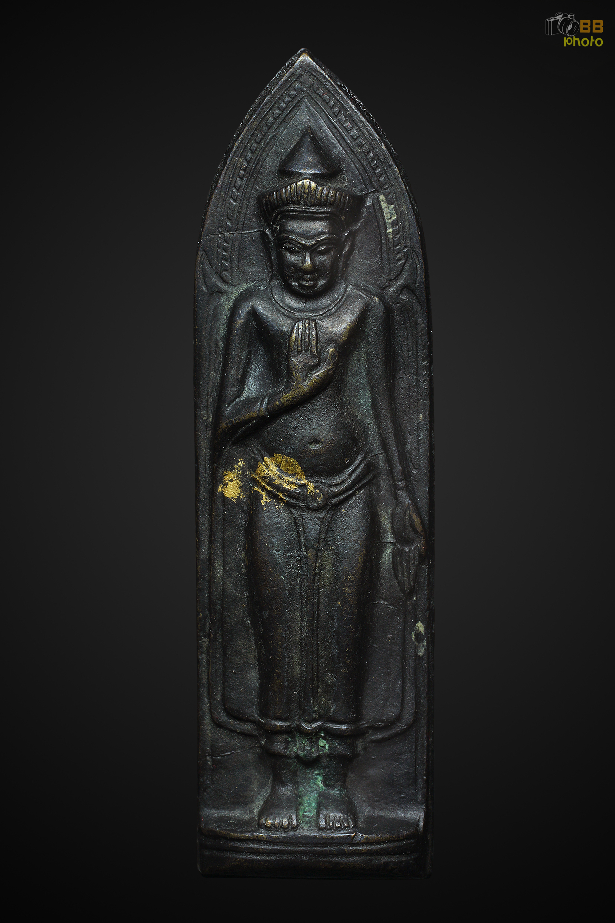 พระร่วงหลังรางปืน วัดพระสิงห์ ปี 2512 พิมพ์ร่องใหญ่ (เนื้อทองแดงรมดำ)