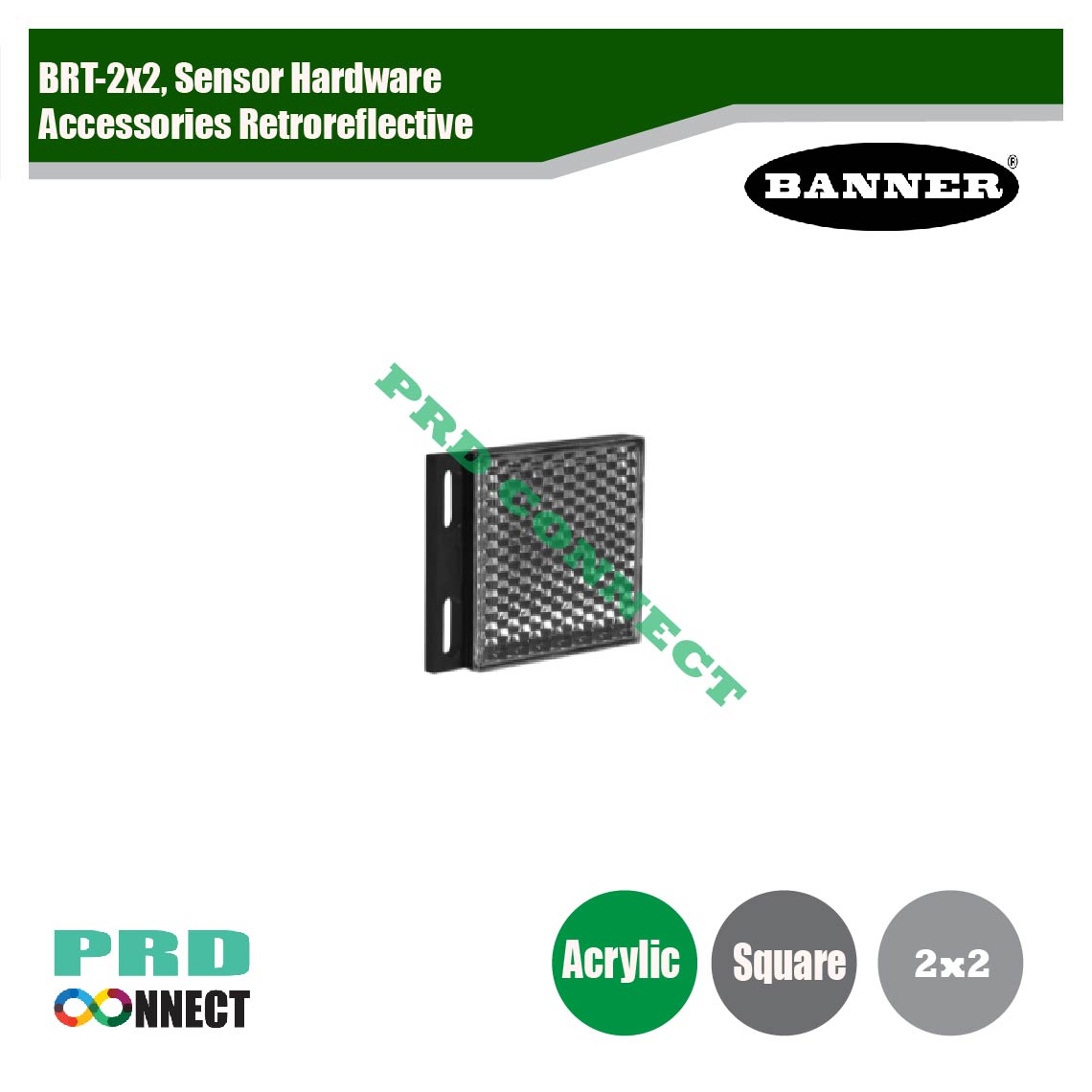 BRT-2x2, SENSOR HARDWARE & ACCESSORIES RETROREFLECTIVE