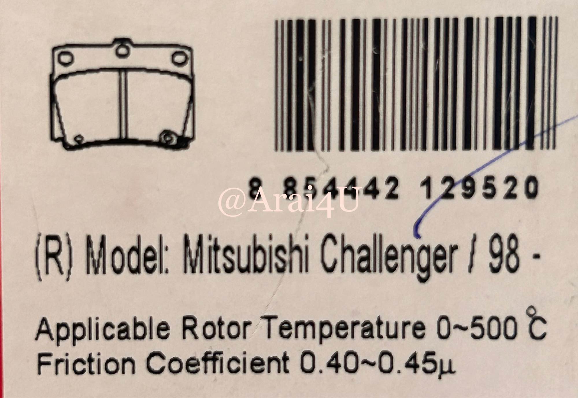 ผ้าเบรคหลัง MITSUBISHI PAJERO SPORT