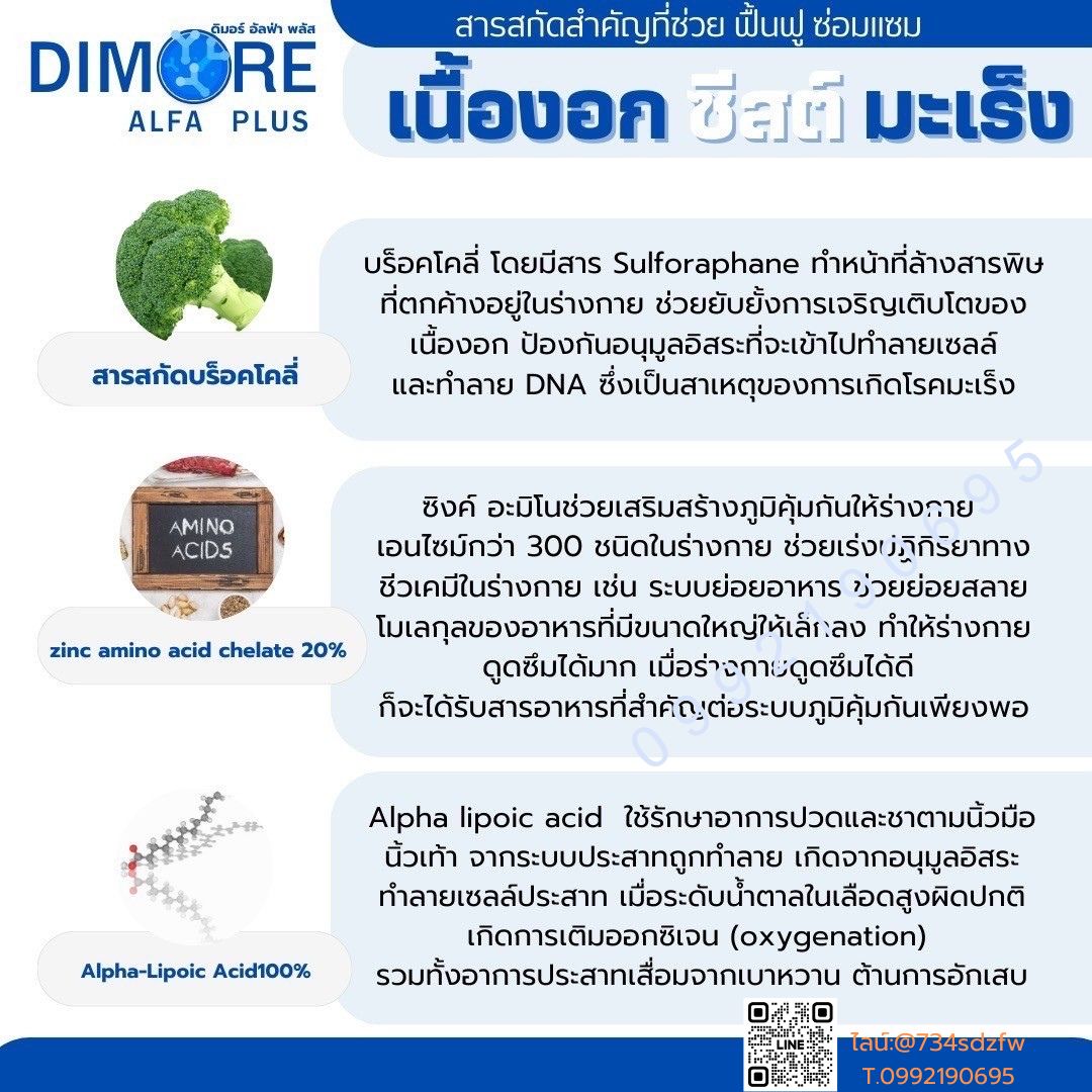 ชุดทดลอง ดิมอร์ อัลฟ่า พลัส Dimore Alfa Plus ลดอักเสบ ลดปวด สลายก้อนเนื้อ เนื้องอก ฝ่อ ป้องกันมะเร็ง โรคไต ไตเสื่อม ไตวาย ปวดหลัง ปวดเอว (10 แคปซูล)