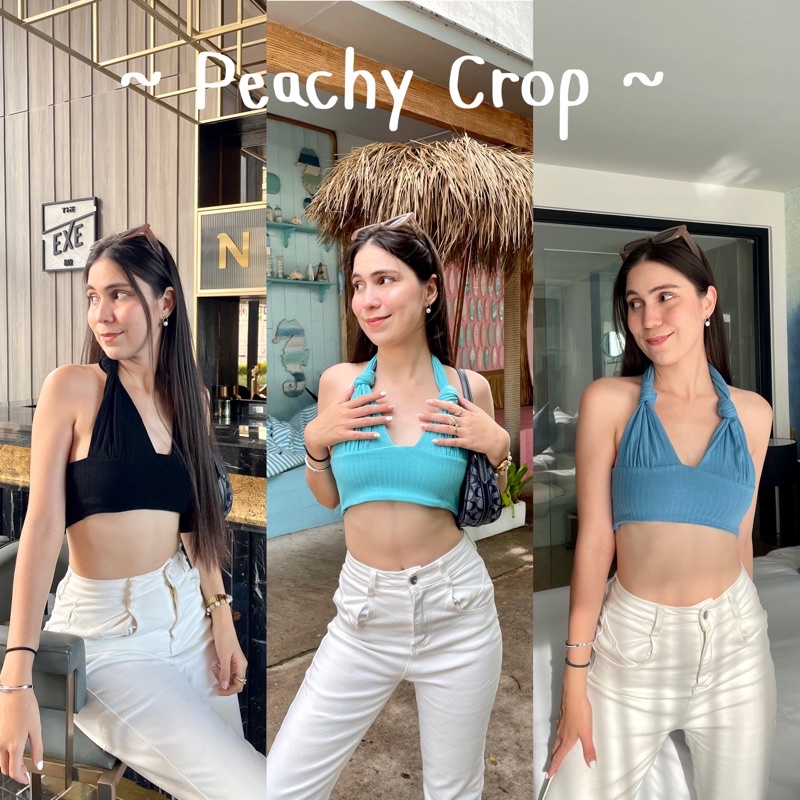 🍑Peachy Crop🍑 เสื้อครอปผ้าร่อง งานผ้าหนาอย่างดี 7 สีพร้อมส่ง แมชกับกางเกงสวยๆสักตัว คือปังไม่ไหวแม่ 🖤