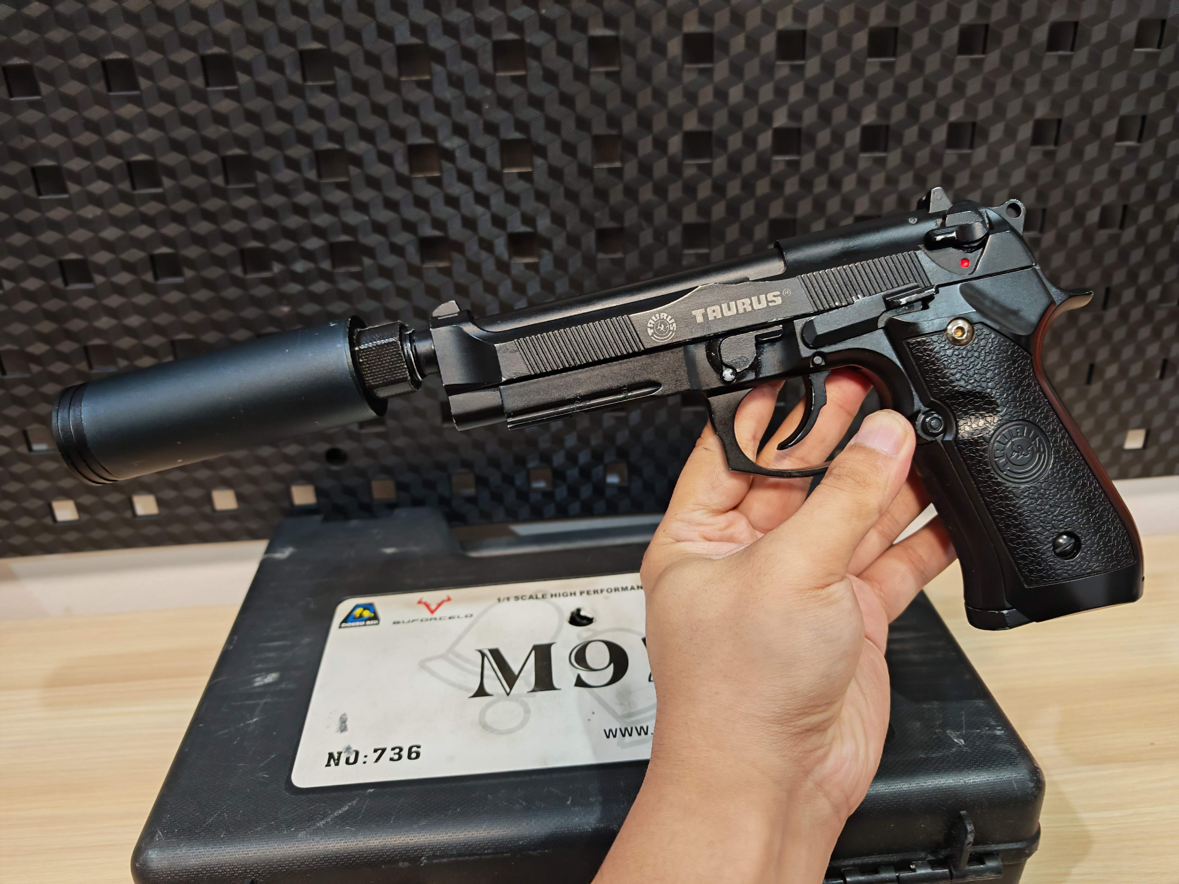 Double Bell 736 Taurus PT92 Beretta สีดำ GBB BB Gun บีบีกัน แบบแก๊ส ปืนอัดลม มือสอง Airsoft Gun