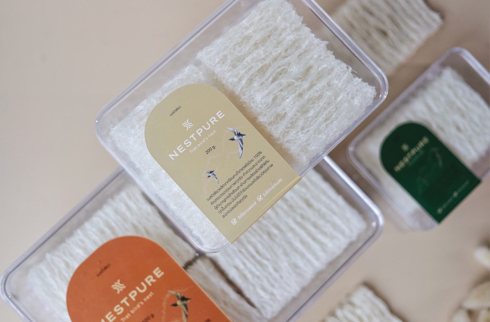 รังนกเส้นล้วน เกรดพรีเมี่ยม รังนกแห้ง รังนกทำความสะอาดเสร็จ พร้อมปรุง