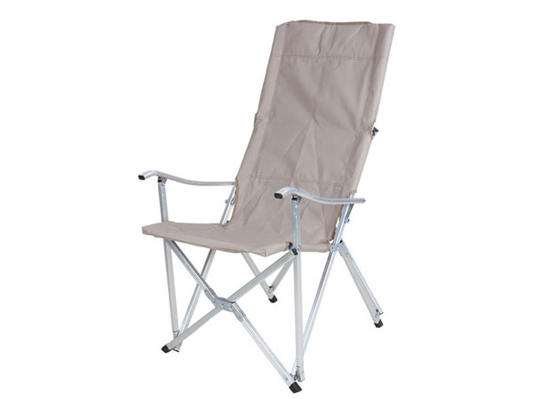 เก้าอี้สนามอลูมิเนียม เก้าอี้แค้มปิ้งพับเก็บได้สูง103ซม. ครีม