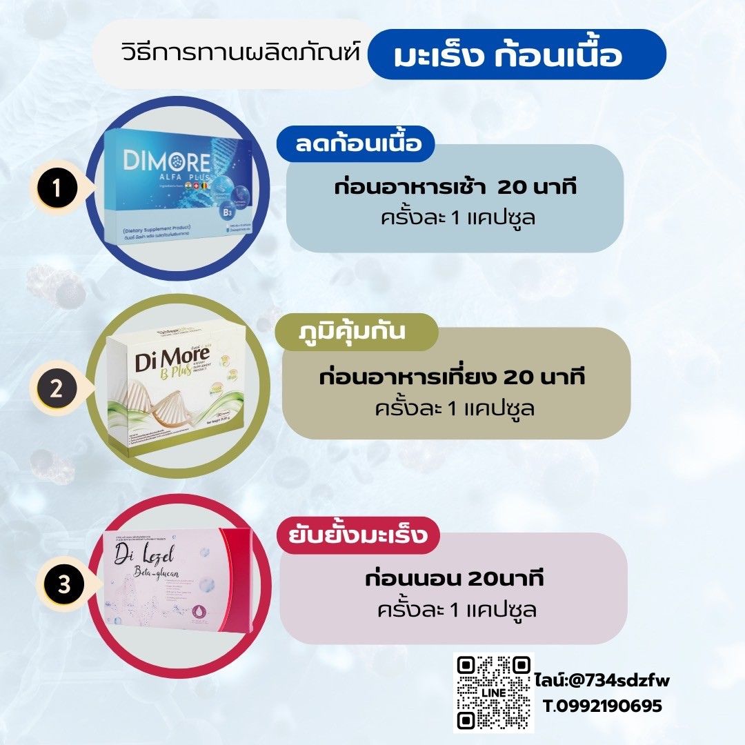 เซตเริ่มต้น ดิมอร์ อัลฟ่า พลัส Di More Alfa Plus ลดขนาดก้อนเนื้อ เนื้องอก ซีสต์ มะเร็ง ปวดประจำเดือน มีบุตรยาก เนื้องอกมดลูก เนื้องอกในรังไข่ เนื้องอกเต้านม ลดปวด ไตเสื่อม ฟื้นฟูไต