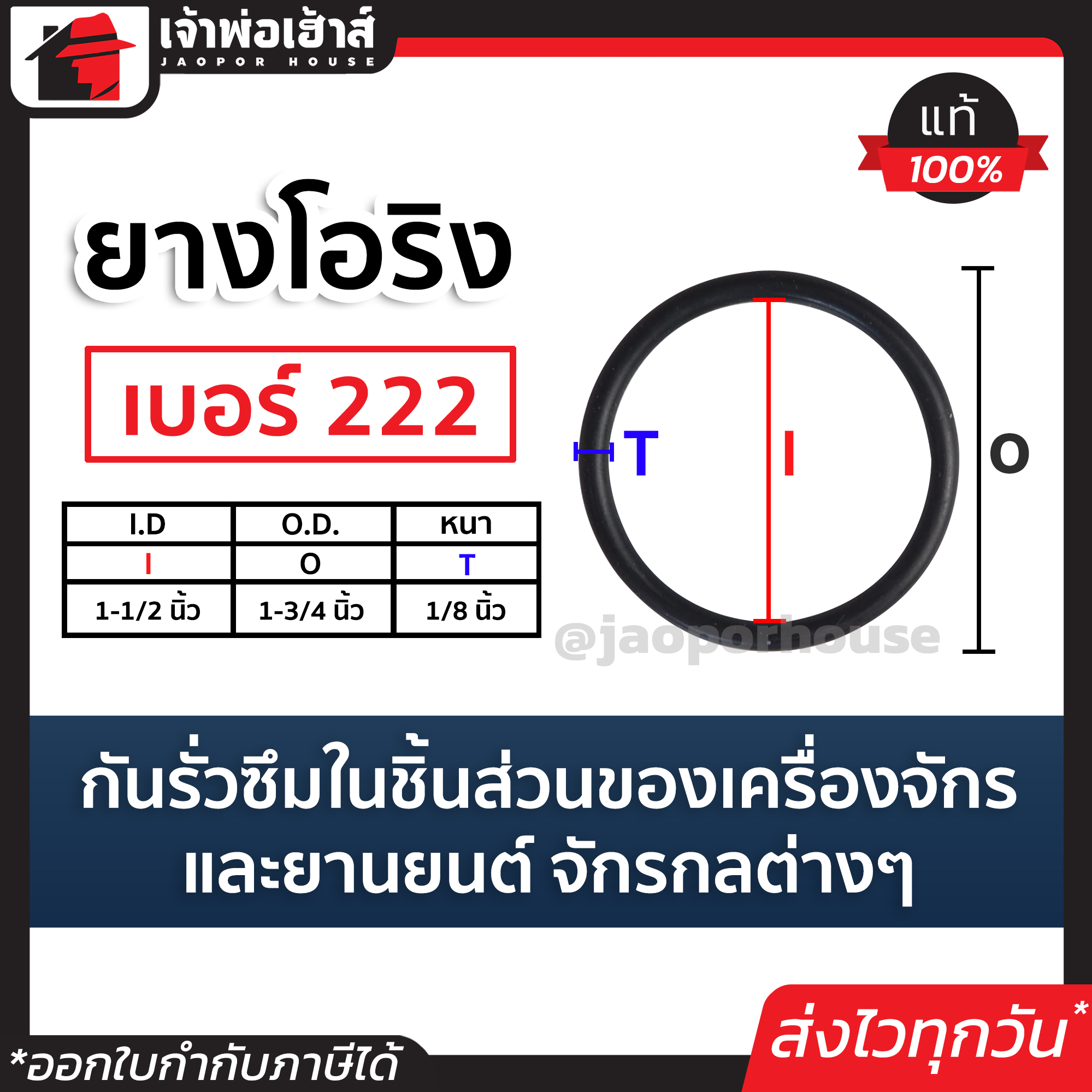 โอริง ยาง o ring เบอร์ 222 กันรั่วซึมในชิ้นส่วนของเครื่องจักรและยานยนต์ จักรกลต่างๆ ซีลยาง o ring silicone ยางโอริงสีดำ เเหวนยาง