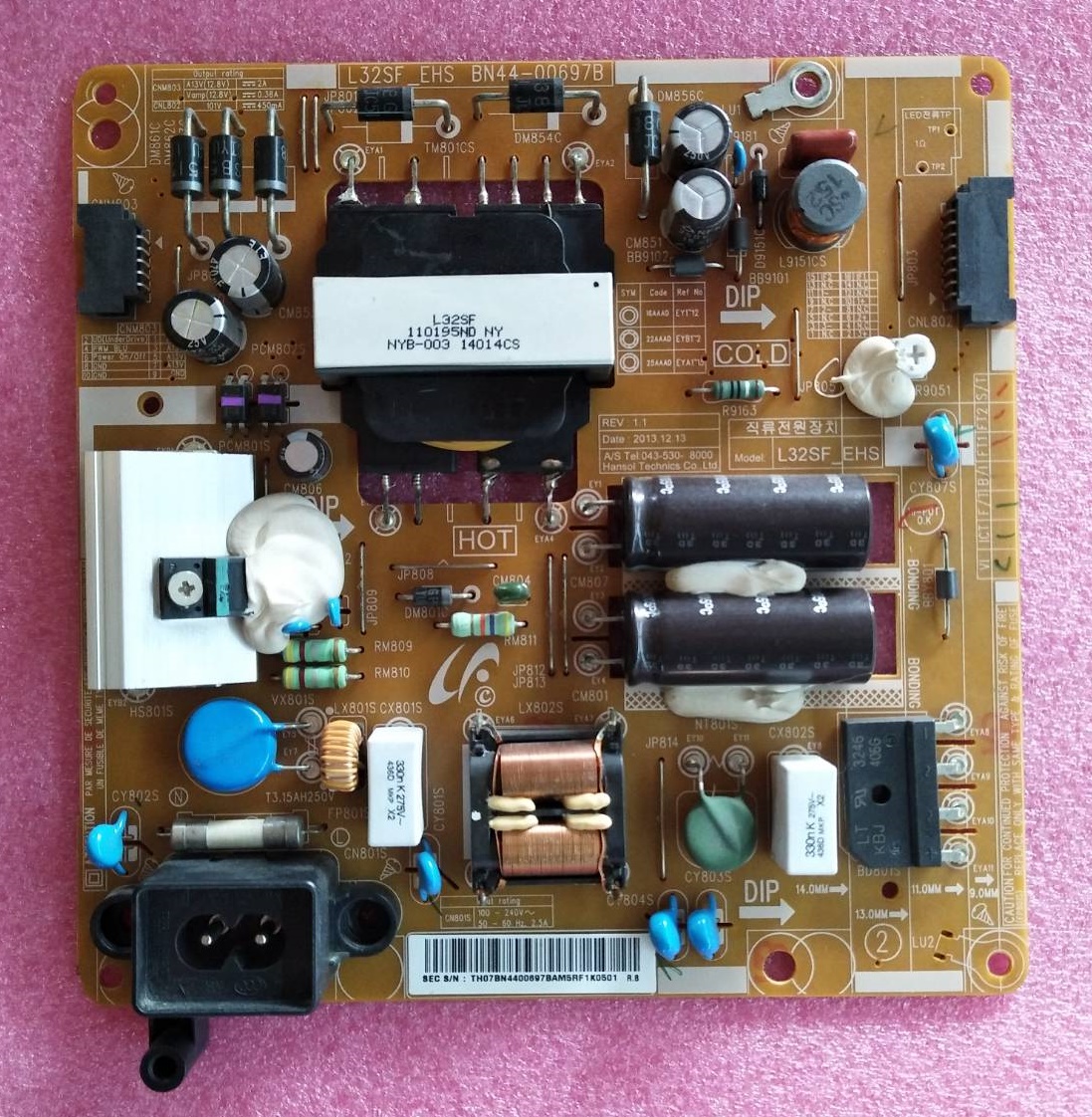 เพาเวอร์ซัพพลายทีวีซัมซุง/ภาคจ่ายไฟทีวีซัมซุง (Power Supply TV SAMSUNG) อะไหล่แท้/มือสองพร้อมใช้งาน รุ่น UA32H5500AKXMR :UA32H5500AKXXT :UA32H5100AKXMR :UA32H5100AKXXT พาร์ท BN44-00697B :BN44-00697C