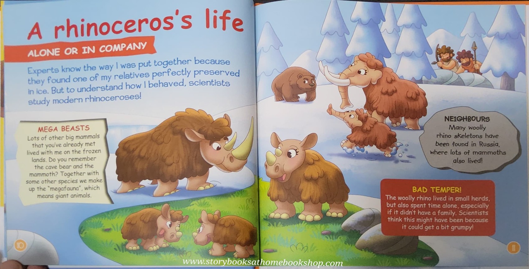 หนังสือนิทานปกแข็ง** 🍅🍓DINOSAURS&FRIENDS READ.LEARN.PLAY:PREHISTORIC ANIMALS:WOOLLY RHINOCEROS #29