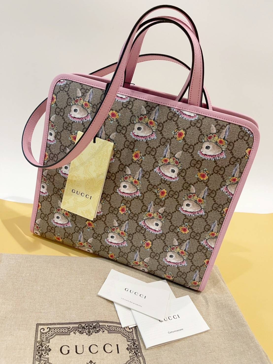 New Gucci Tote Kids (rabbit) ลายน้องกระต่าย มีสายยาวถอดได้