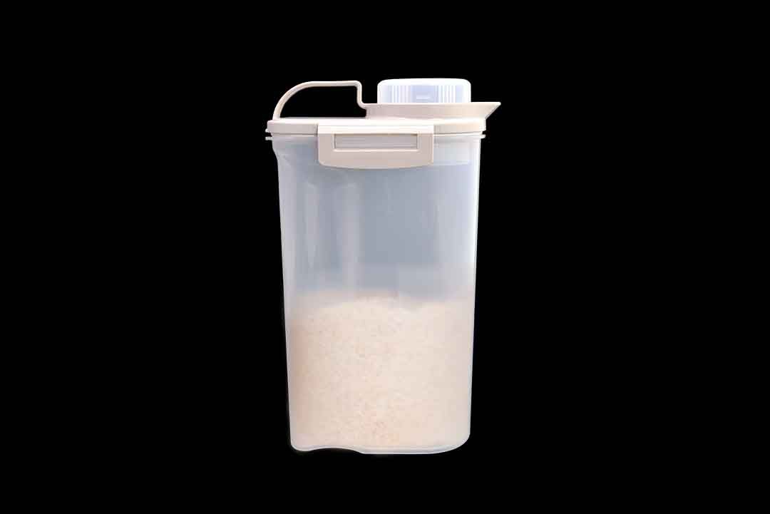 Rice storage กล่องเก็บข้าวสาร 2.4 kg พร้อมถ้วยตวง JP Quality 8x18x30 cm