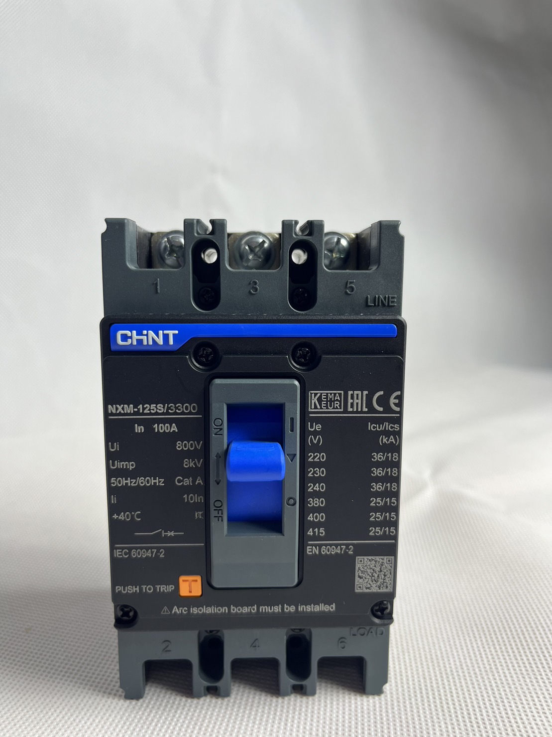 MCCB โมลเคสเบรกเกอร์ เบรกเกอร์ขนาดใหญ่ Molded Case Circuit Breaker NXM-125S/3300 3P 100A (25KA)