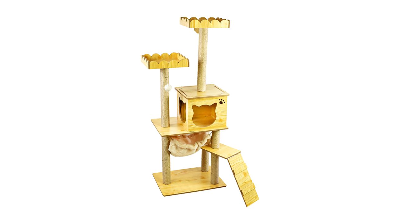 Cat tree คอนโดไม้สำหรับแมว 47x59x130 cm