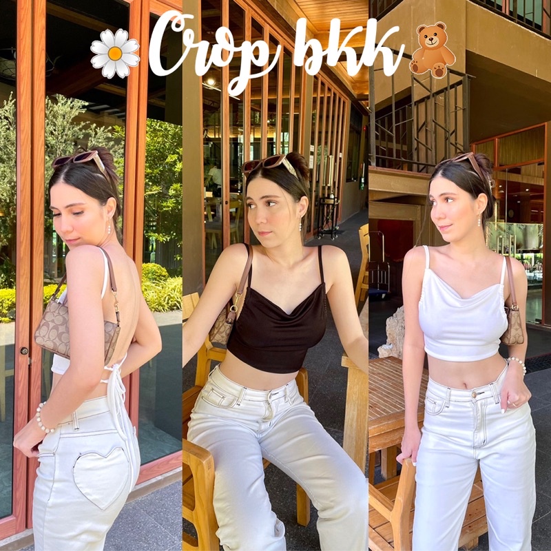 🖤Rush Top🖤 เสื้อสายเดี่ยวโชว์หลัง ผ้ากลิตเตอร์ ที่เปิดหลังอวดความเซกซี่ จะผูกแบบไหนก็ได้หมด