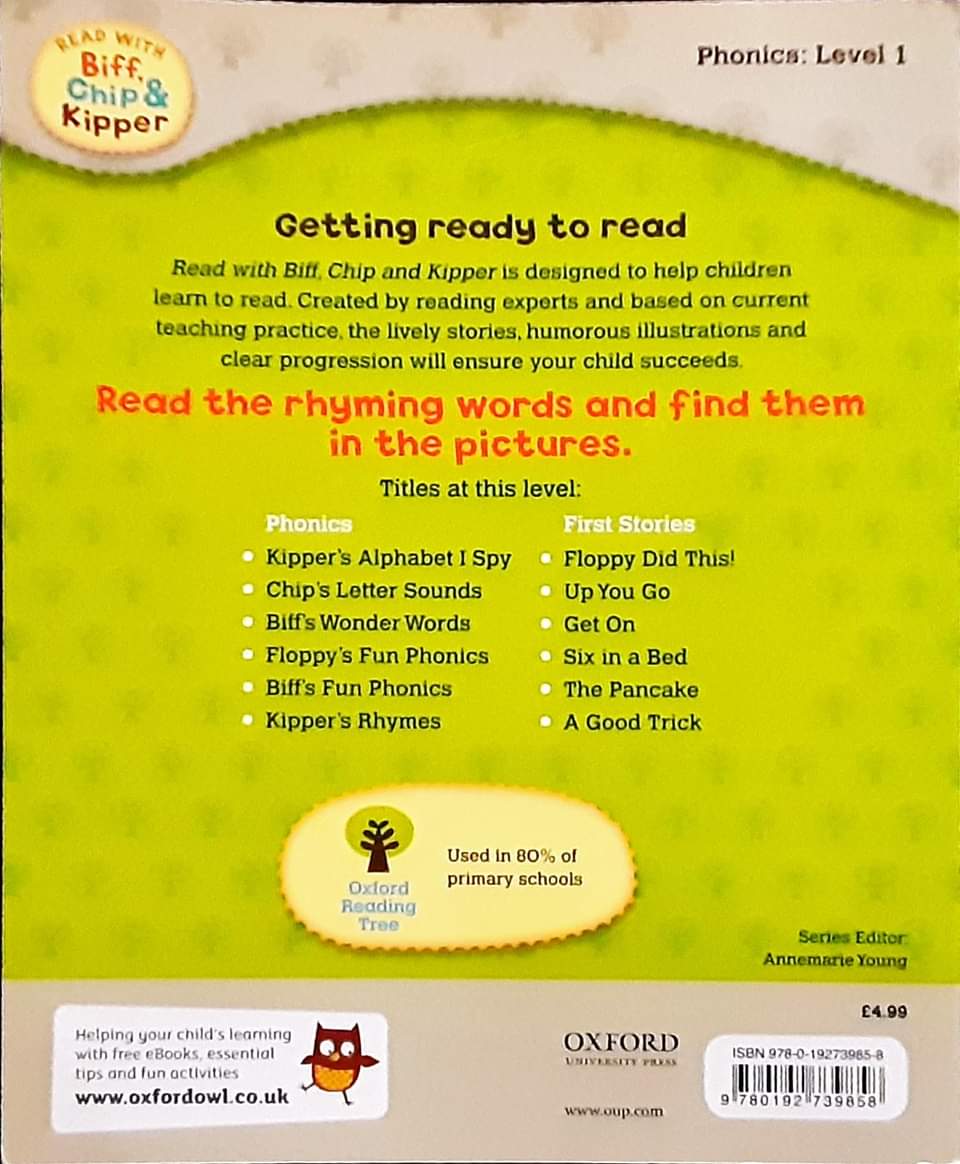 หนังสือนิทานปกอ่อน** 🍅🍓Read with Biff Chip&Kipper: Phonics:Level 1:Kipper's Rhymes