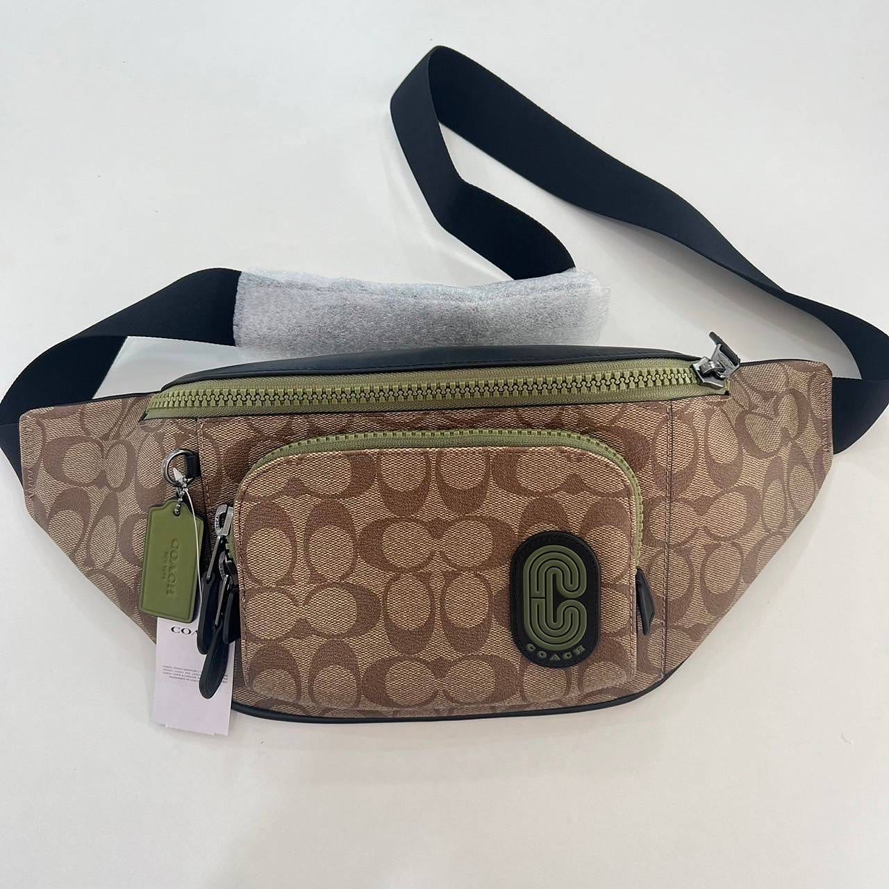 New COACH TRACK BELT BAG IN SIGNATURE CANVAS