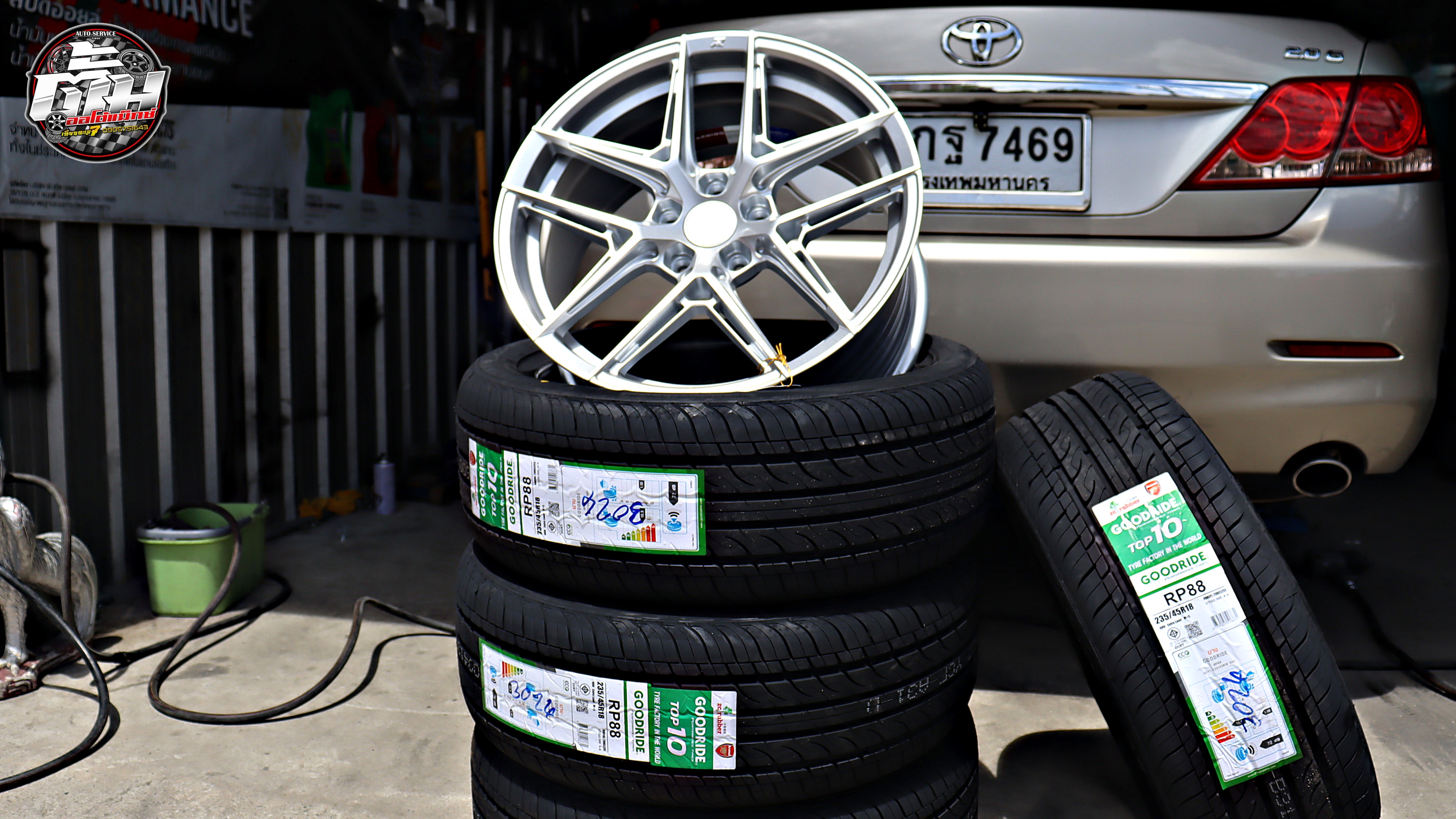 TOYOYA CAMRY เปลี่ยนล้อยาง EMOTION-R VS2 ขอบ18นิ้ว ยาง GOODRIDE RP88 235/45R18 98V