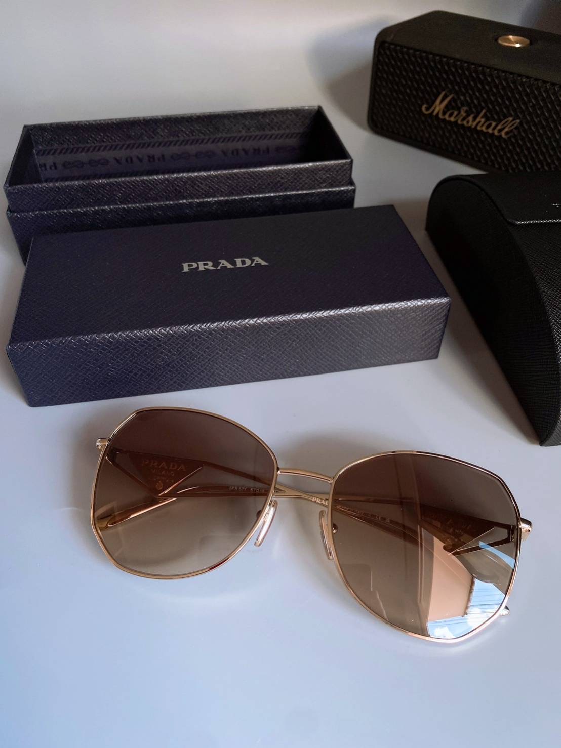New Prada SPR 16Y 52 19 09Q-5S0 140 3N บุ๊ค กล่อง ผ้าเช็ดเลนส์ ถุงกระดาษ