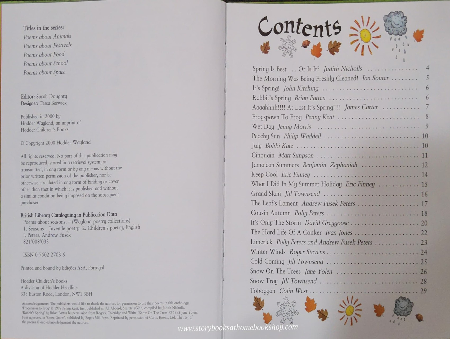 หนังสือนิทานปกแข็ง** 🍅🍓Poems about SEASONS