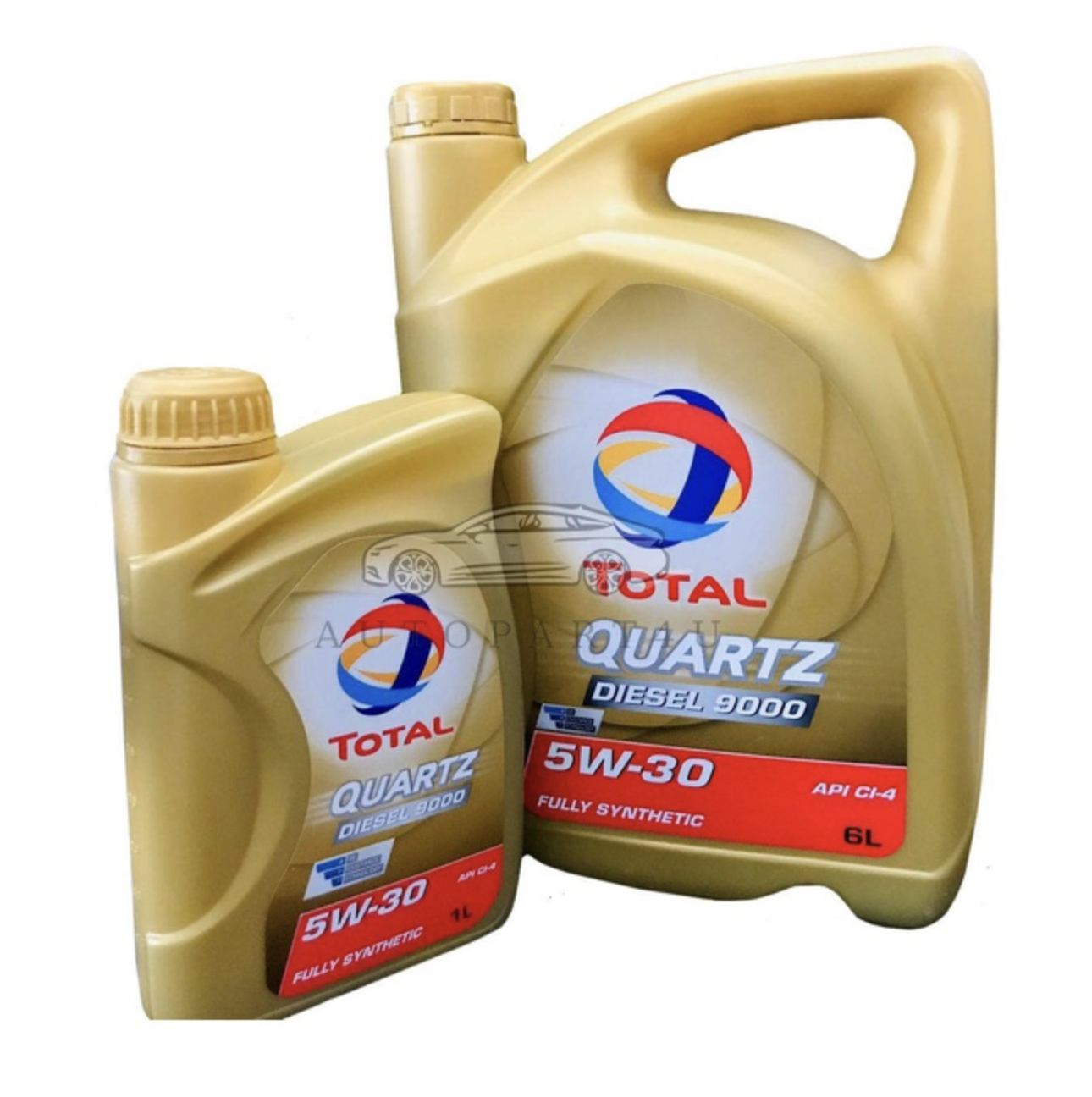 น้ำมันเครื่องสังเคราะห์แท้ 100% ระดับพรีเมียม (ดีเซล)Total Quartz Diesel 9000 5W-30 เซ็ท 6 ลิตรแถมฟรี 1ลิตร