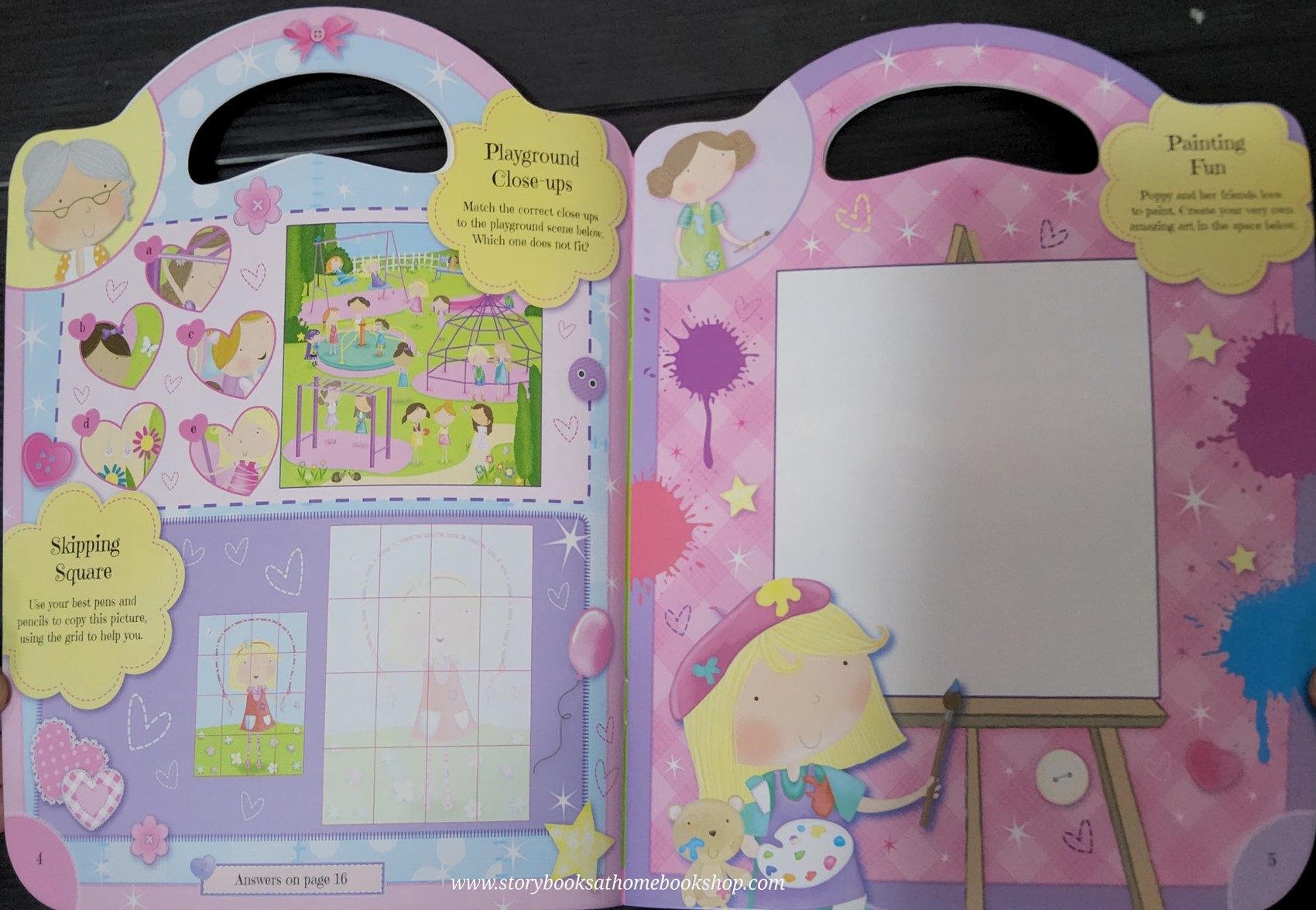 Activities book** ð
ð
PLAYTIME STICKER HANDBAG (OVER 400 STICKERS AND PRESS-OUTS)