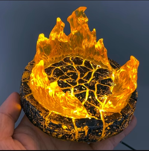 GK Resin Diorama Effect งานเรซิ่น ฐานเอฟเฟค ฉากพื้นอิฐเอฟเฟคเปลวไฟ (มีไฟ)(สายเสียบUSB)