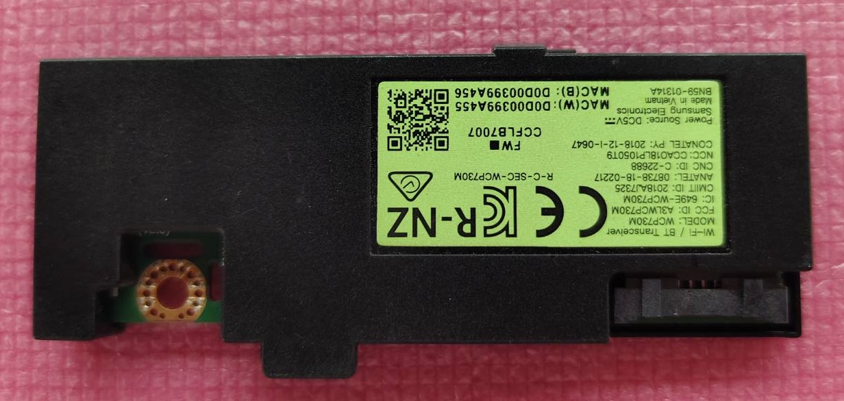 ตัวรับสัญญาณ Wifi ทีวีซัมซุง (SAMSUNG Wi-Fi Module) อะไหล่แท้/ของถอด พาร์ท BN59-01314A รุ่น QA55Q60T และ ใช้ได้กับหลายรุ่นที่พาร์ทตรงกัน