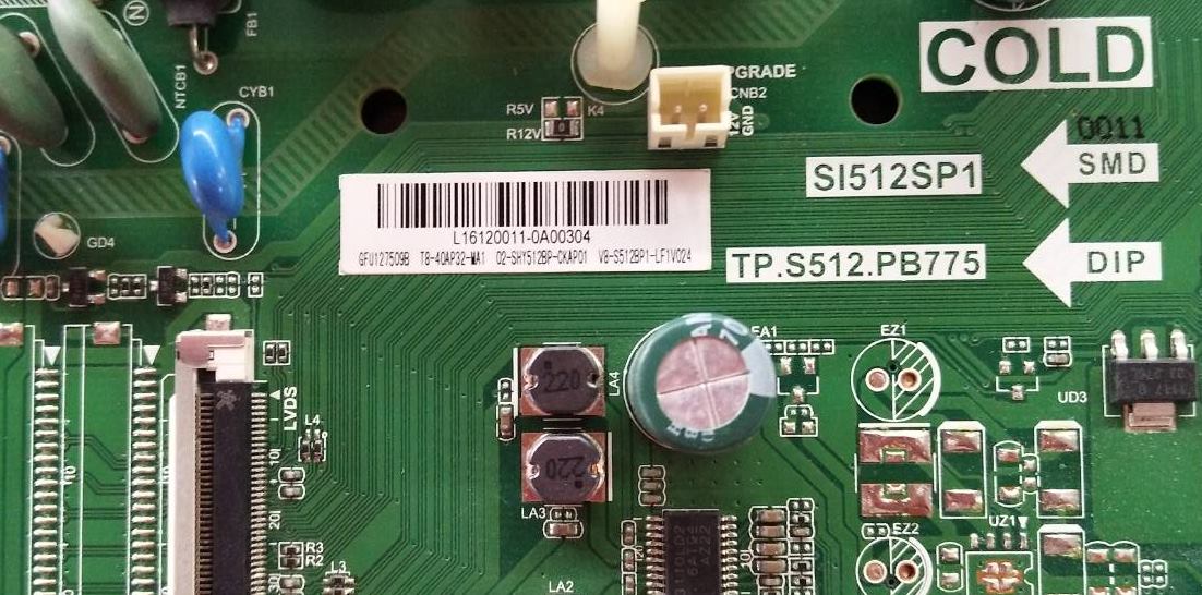 One Board TCL (ทีซีแอล) ของแท้ถอดจากเครื่อง รุ่นLED40D2930 TP.S512.PB775 จอ-LVF400SSOT E19 V13 ทีบาร์LSC400HN02-005