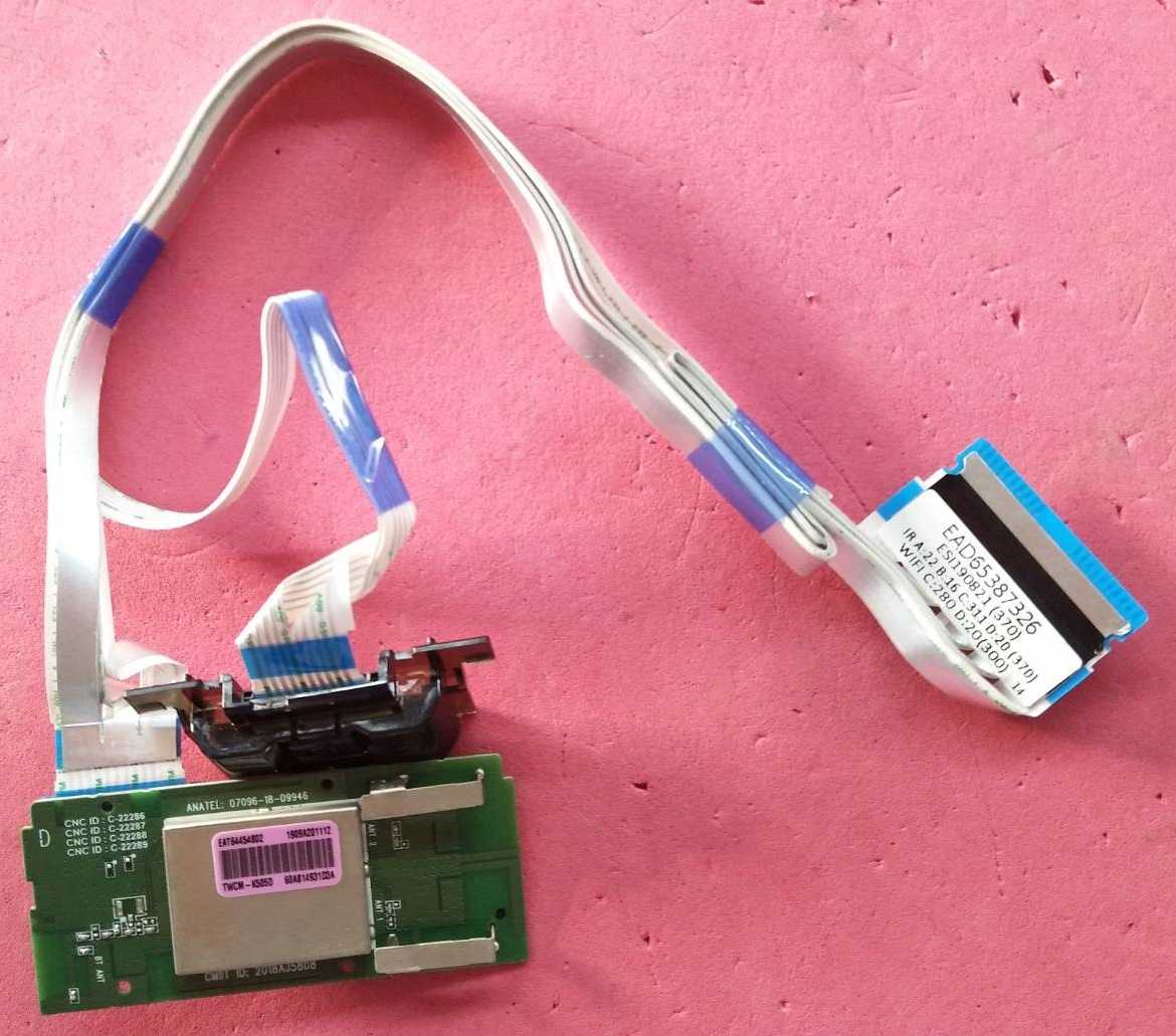 สายแพทีวีLG(แอลจี)+ตัวรับWi-Fi ของแท้ถอดจากเครื่อง รุ่น55UK6500 พาร์ทEAT64454802+EBR87149001 หรือรุ่นอื่นที่พาร์ทตรงกัน