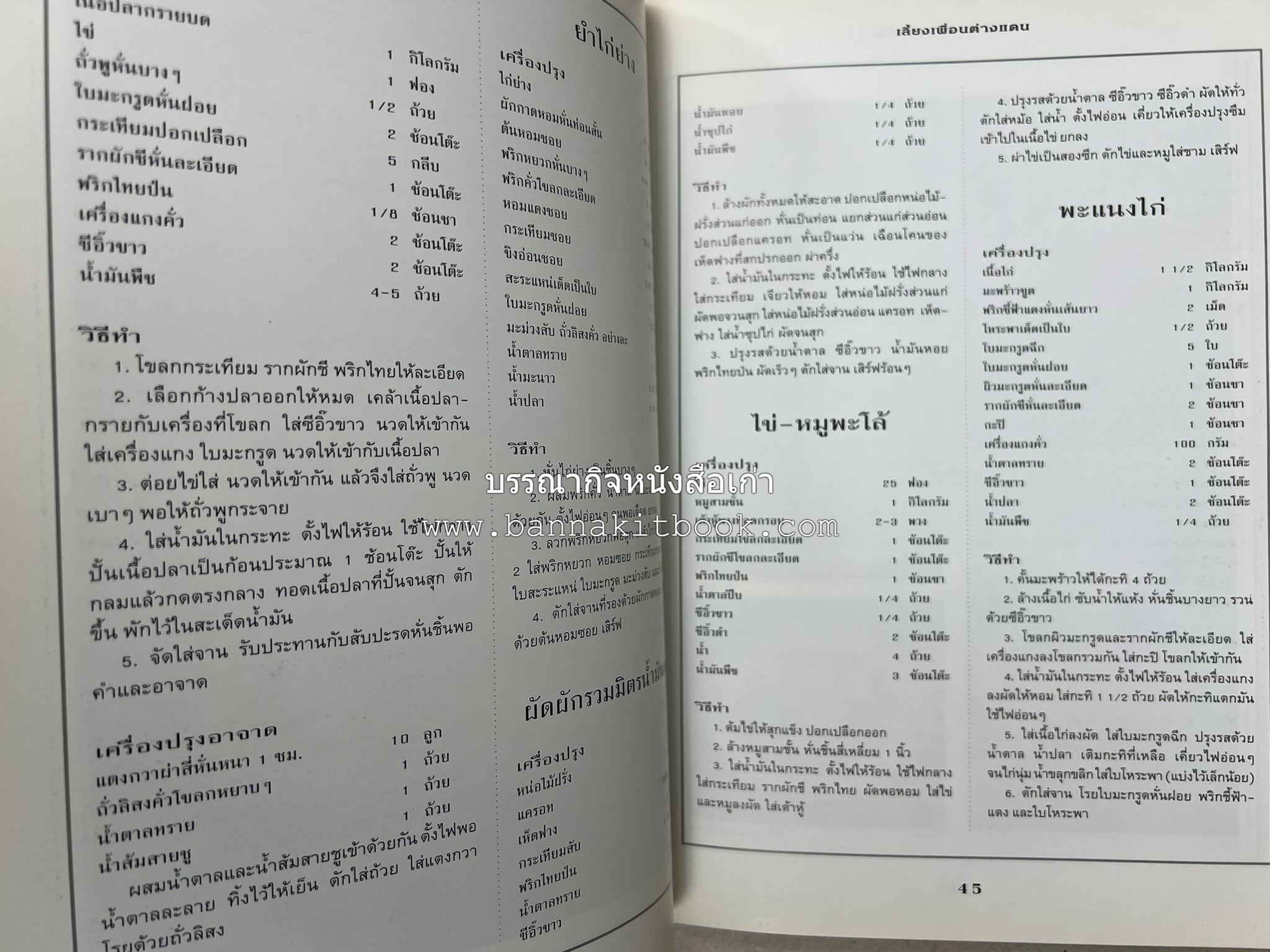 สำรับงานเลี้ยง (มื้อเย็น) โดย : อาจารย์ศรีสมร คงพันธุ์.