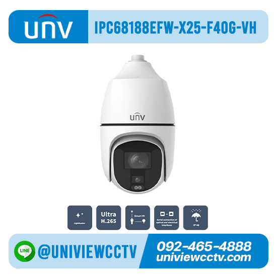กล้องวงจรปิด UNIVIEW รุ่น IPC68188EFW-X25-F40G-VH ความละเอียด 8+8 ล้านพิกเซล